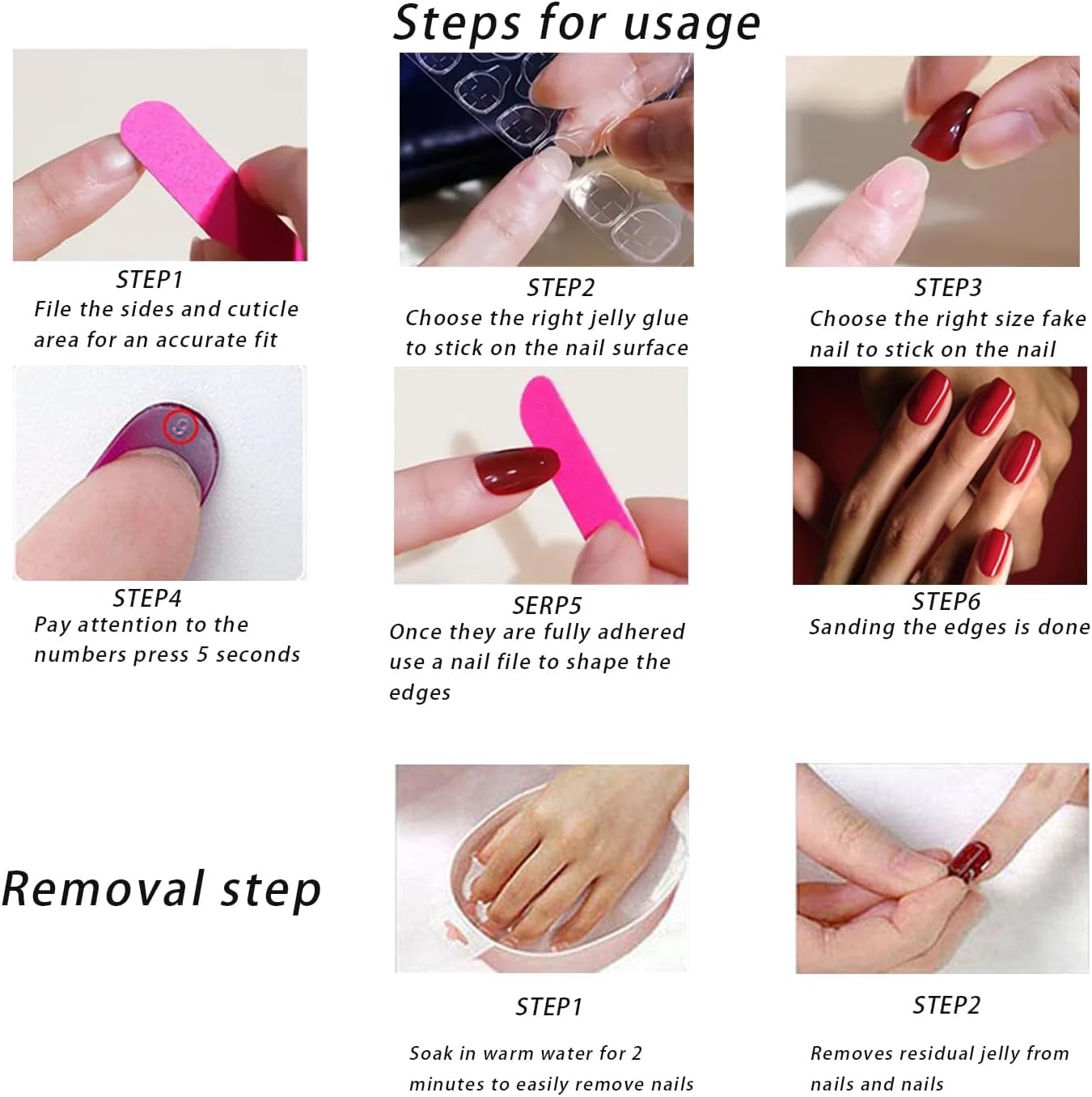 24 PCS Press on Nails Short False Nails Acrylic Nail Design Nails Full Cover Glue on Nails Stick on Nails for Women Girls Manicure Art Decorations (Nails1) image number 3