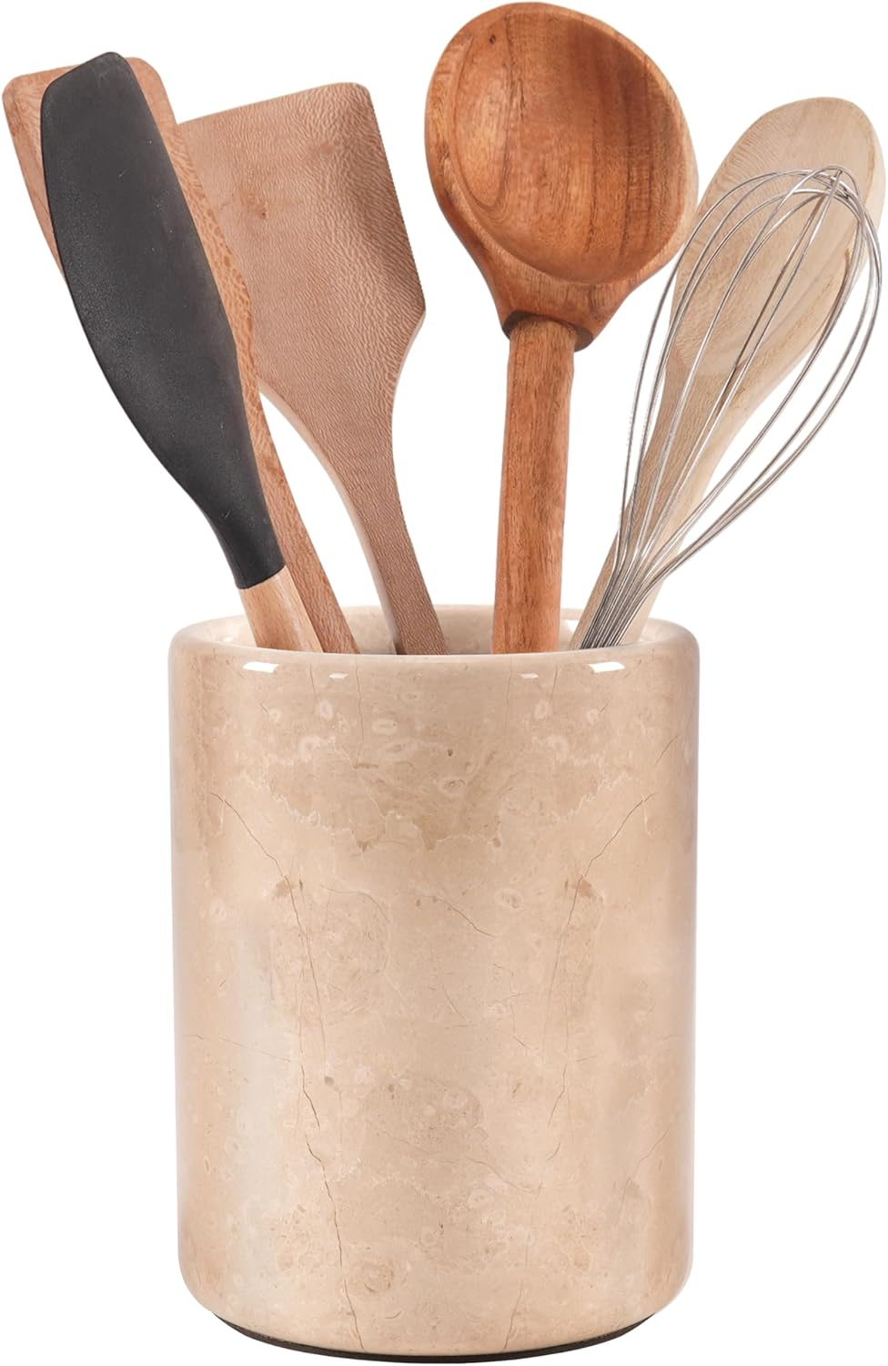 Radicaln Marble Utensil Holder 6.5'' Inches White Utensil Holder for Kitchen Utensils Set Spoon Holder & Crock Kitchen Tools for Cooking Countertop Spatula Set image number 4