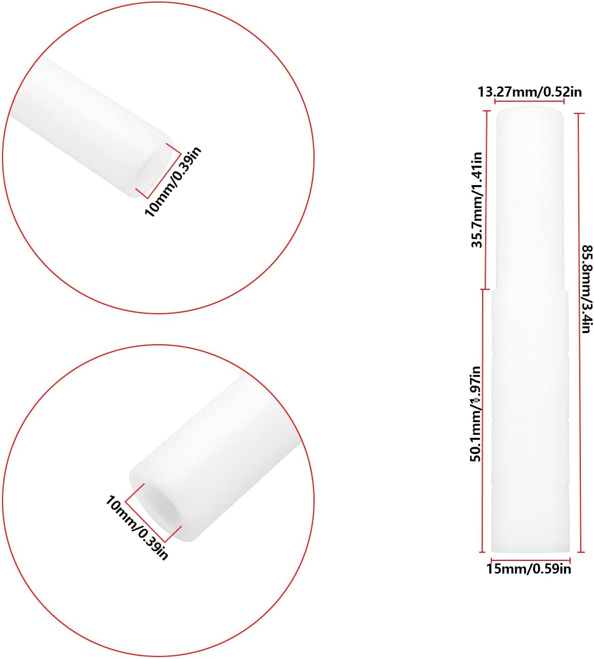 Emagtech 2Pcs Golf Club Shaft Extensions Putter 85.8X15X13.27Mm 0.5225 Inch for Golf Clubs Irons image number 6