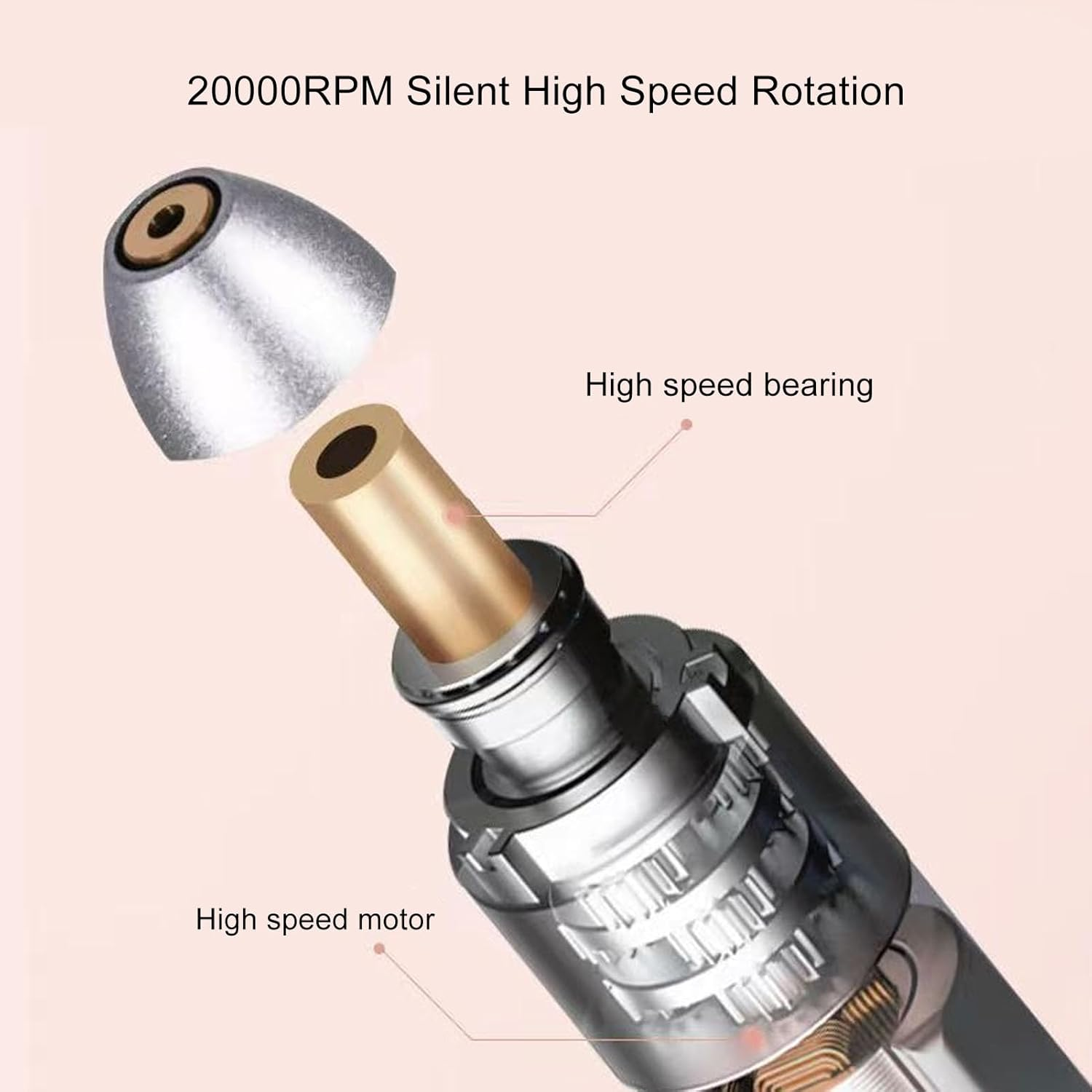 Electric Nail Drill Machine Professional 20000 RPM Quick Removal Low Noise Nail Polishing Machine Electric Nail Grinder Nail Tools Nail File Machine, Nail Polishing Machine image number 6