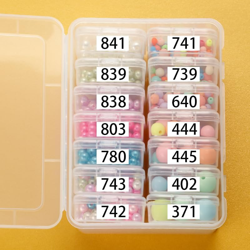 Small Bead Organisers, 15 Pieces Plastic Storage Cases Mini Clear Bead Storage Containers Transparent Boxes with Hinged Lid and Rectangle Clear Craft Supply Case image number 5