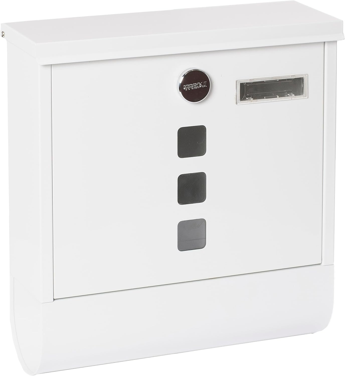 ARREGUI Chance E7001 Galvanised Steel Letter Box with Newspaper Holder, Post Box and Newspaper Box, Size M (DIN A4) Wall-Mounted Letter Box with Newspaper Compartment, Name Plate, White image number 1