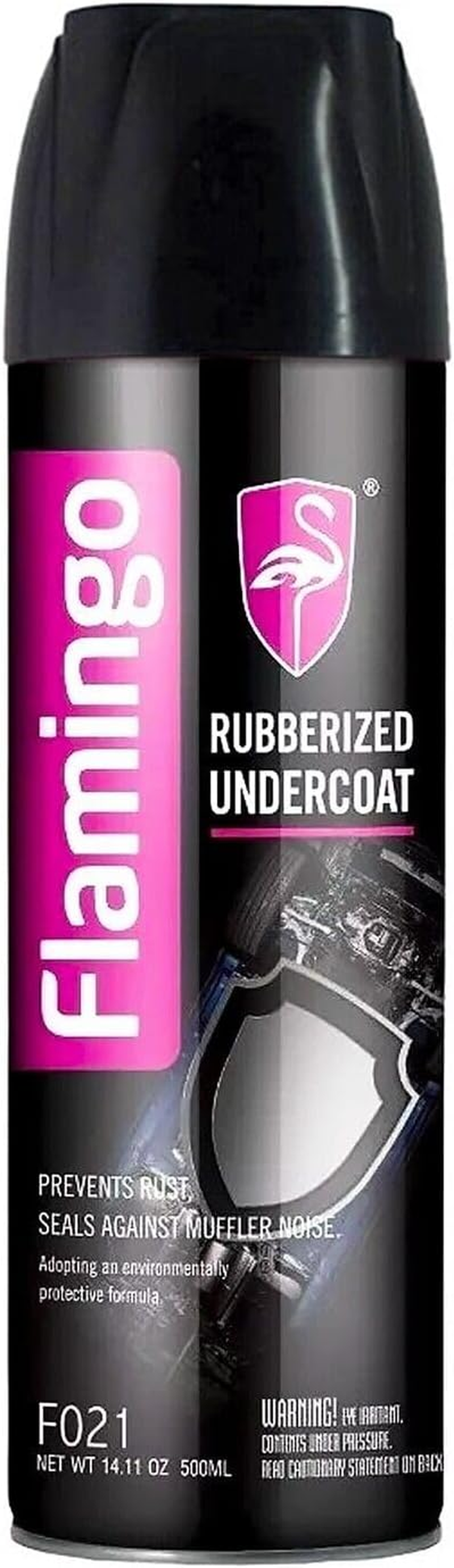 Rubberised Undercoat Spray 500Ml Black Car Auto Boat Rust Stop Flamingo image number 1