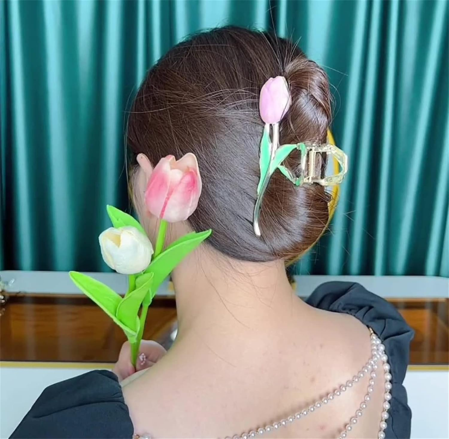 Hair Clips for Women, Cute Claw Clip, Creative Hair Accessories,Pink Tulip image number 3