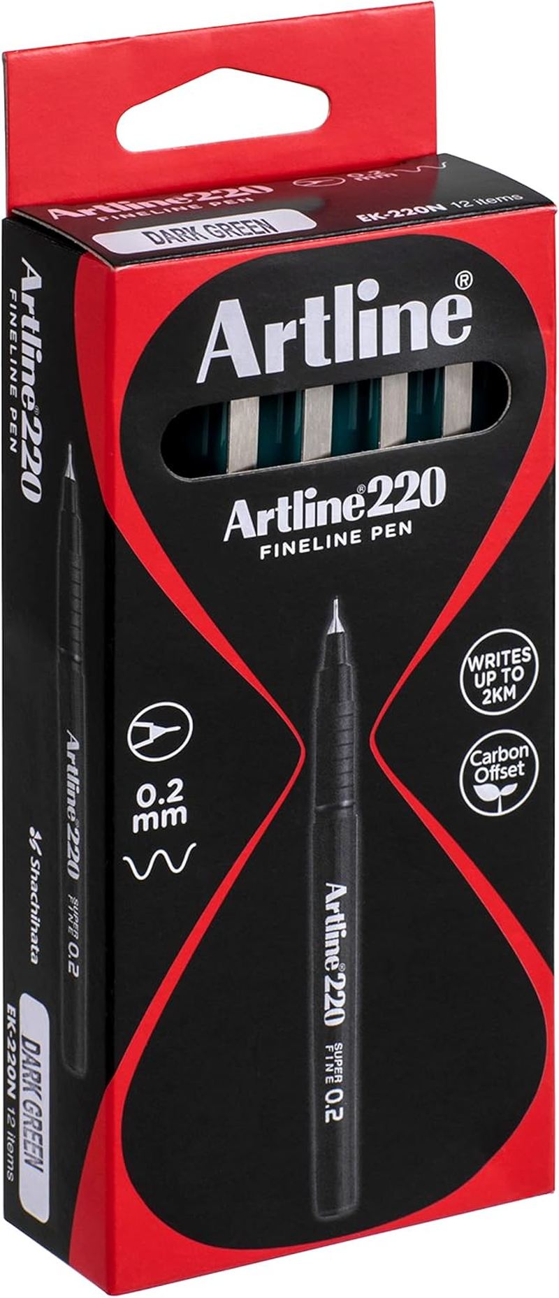 Artline 220, 122003, Fineliner Pen, 0.2Mm, Red, 1 Pack
