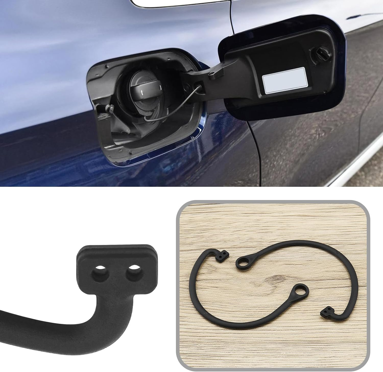 2Pcs Fuel Tank Cap Cord Replacement with Nail Compatible with VW Compatible with Audi Compatible with Skoda Fuel Filler Cap Wire image number 4