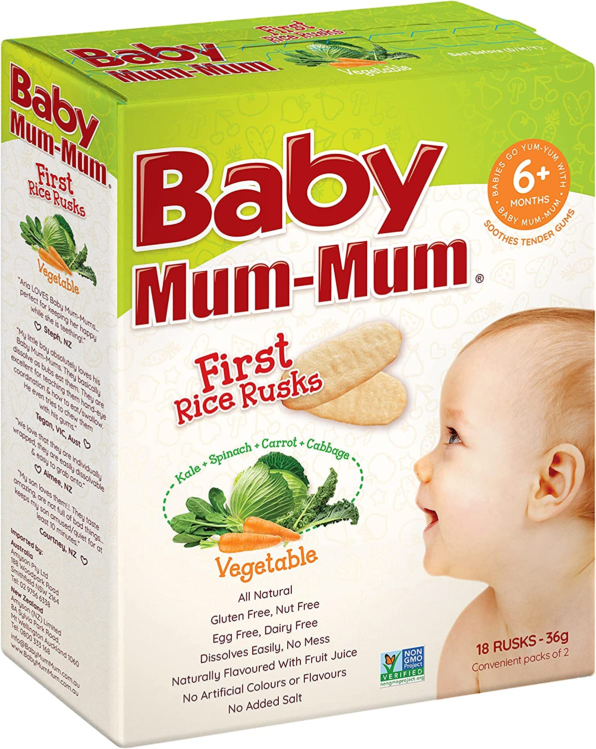 Baby Mum-Mum Vegetable Flavour First Rice Rusks, 36 G image number 2