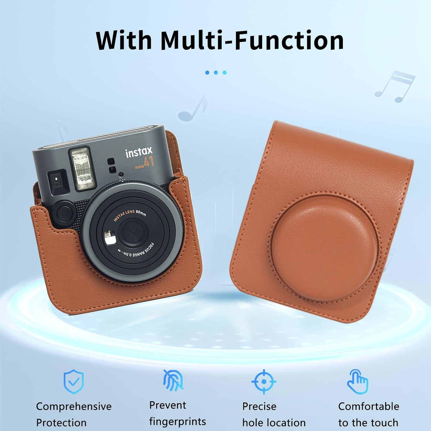 Case for Fujifilm Instax Mini 41,NOUKAJU Camera Storage Box,Portable Travel Carrying Protective Storage Case,Protective Case for Instax Mini 41 Camera((Brown) image number 2