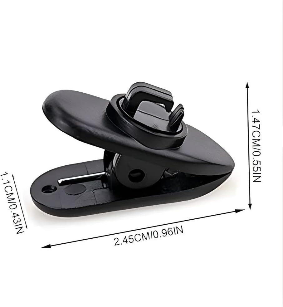 Clips for Earphone Wire,Rotate Black Earphone Cable Clothing Clip for Fixing Headphone Wire 10Pcs,Accessories for Walking Exercising Running Hiking image number 4