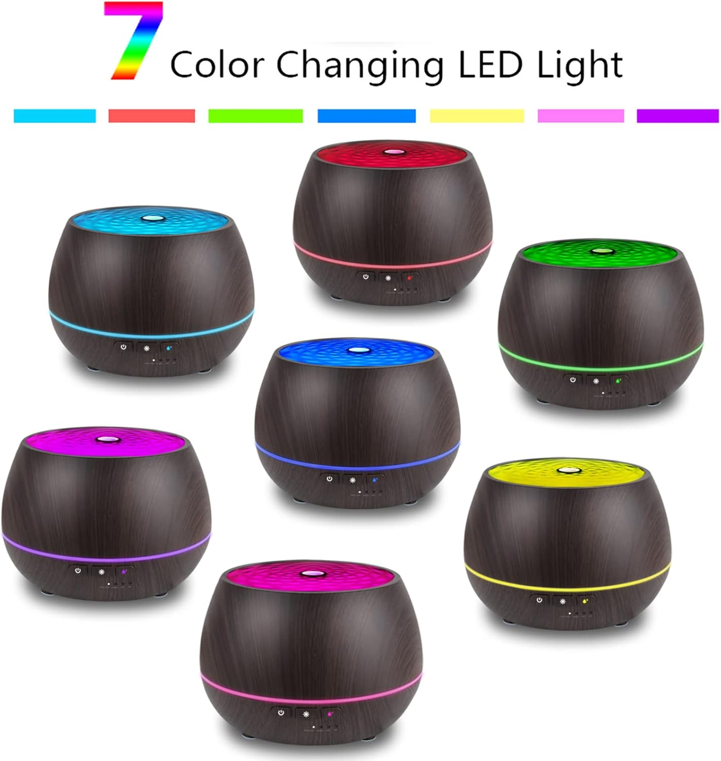 ISMATE Smart Wifi Essential Oil Diffuser, App Control Compatible with Alexa, 500Ml Aromatherapy Humidifier for Relaxing Atmosphere in Home,Bedroom and Office (Dark Grain) image number 3