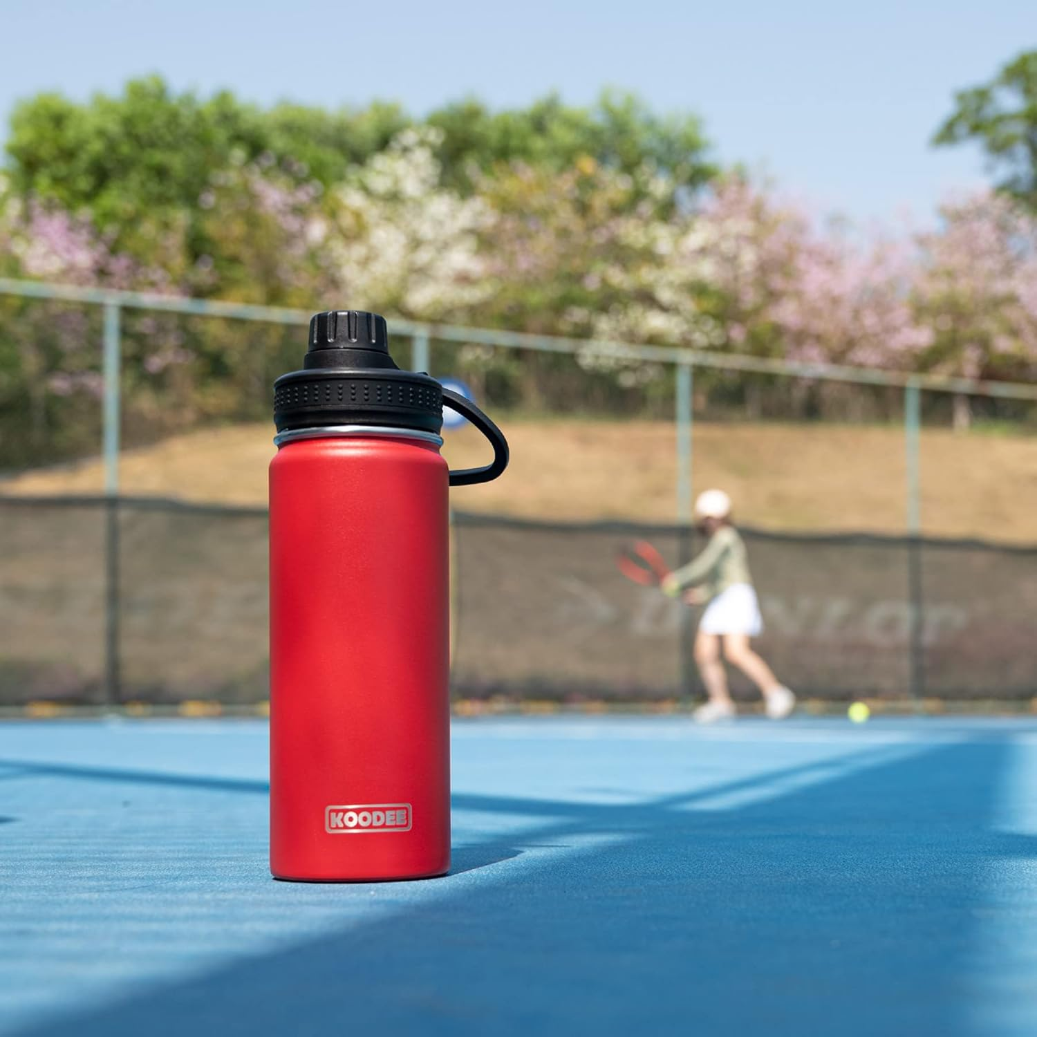 Koodee 2 Pack Water Bottle 530Ml Stainless Steel Vacuum Insulated Sports Water Bottle for Girls and Boys, BPA Free Leakproof (18Oz Canyon Red-Black) image number 5