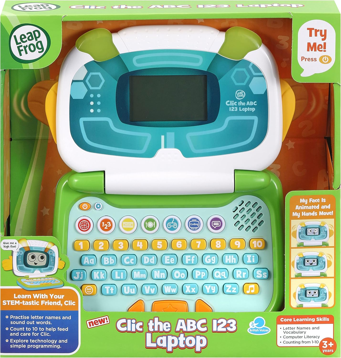 Leapfrog Clic the ABC 123 Laptop - Educational Kid Laptop - 615103 - Green image number 1