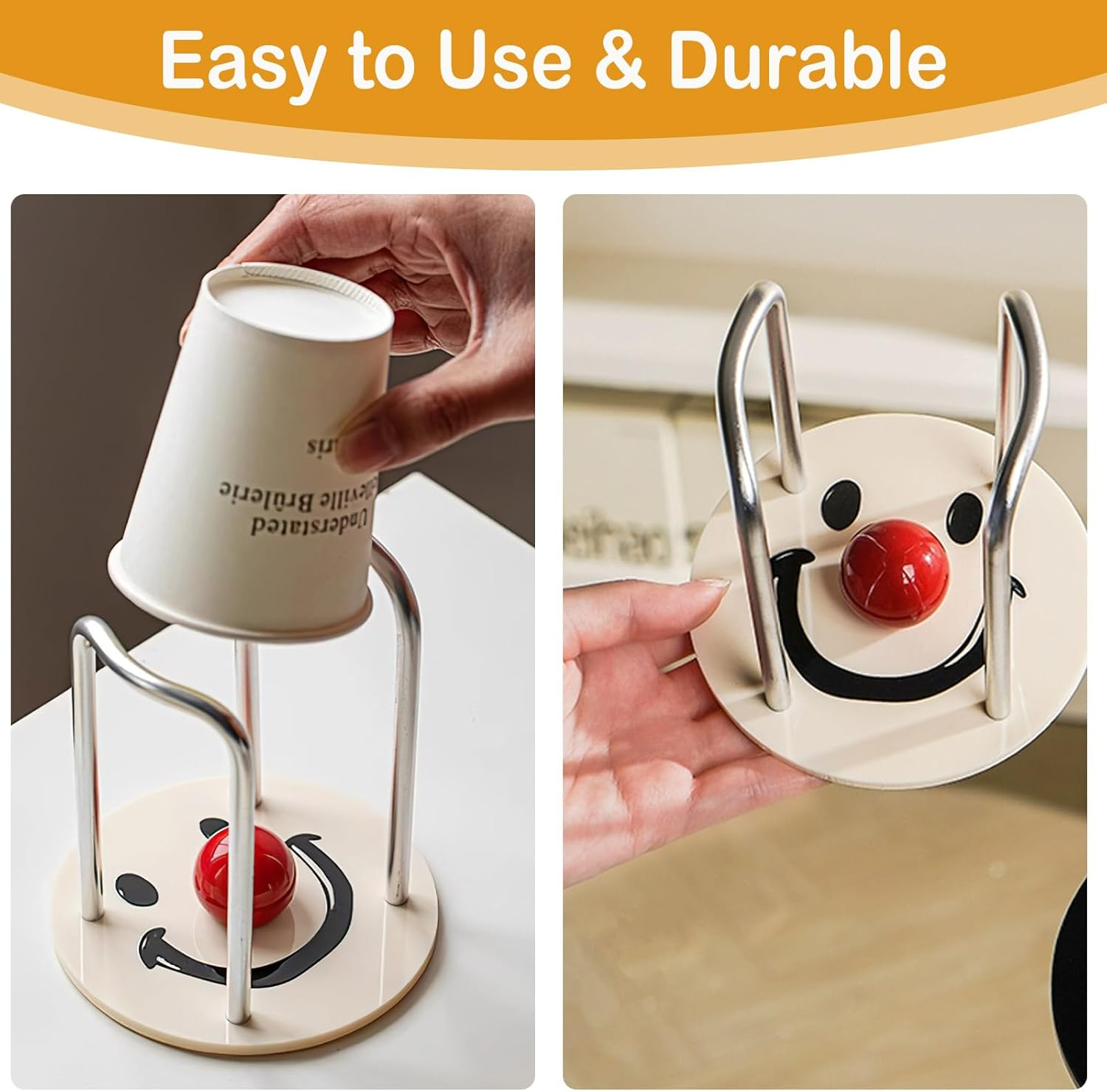 Bathroom Cup Dispenser, Mouthwash Cup Holder for Bathroom Vanity, Small Disposable Paper Cup Holder for Guest Toiletries, Compact and Practical Design (White) - White image number 2