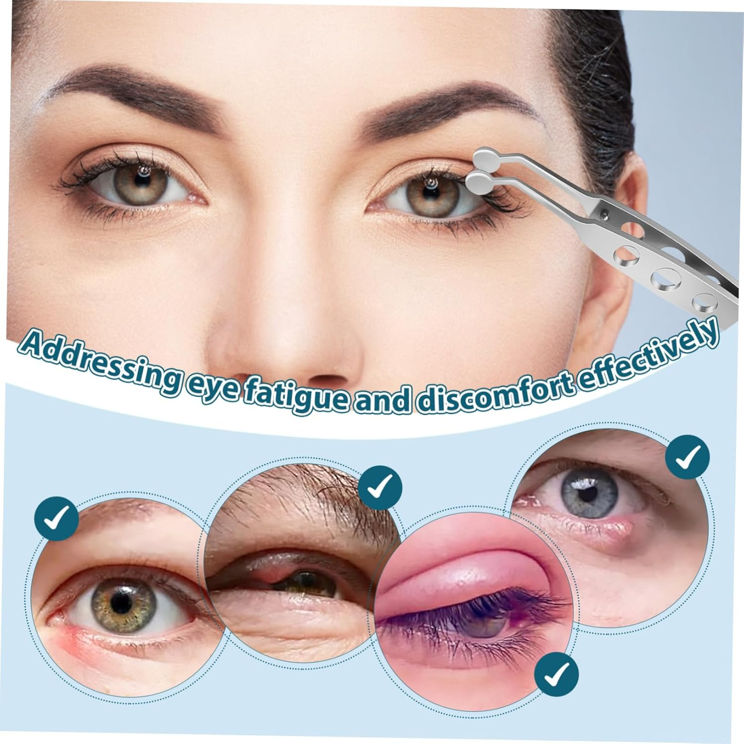 Ipetboom round Tip Meibomian Gland Tweezer Eye Stye Remover Tweezer Eyelid Massage Pimple Lash Massage Tools image number 6