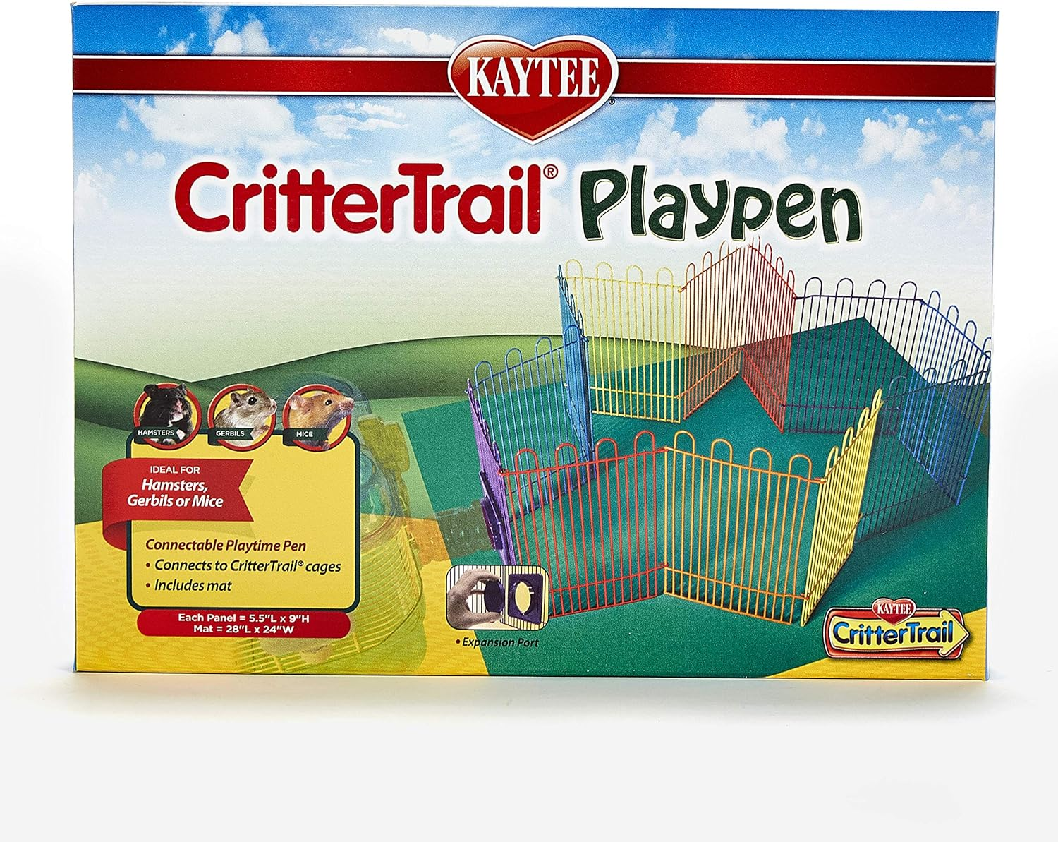 Kaytee Crittertrail Playpen with Mat for Pet Gerbils, Hamsters or Mice Blue Small image number 5