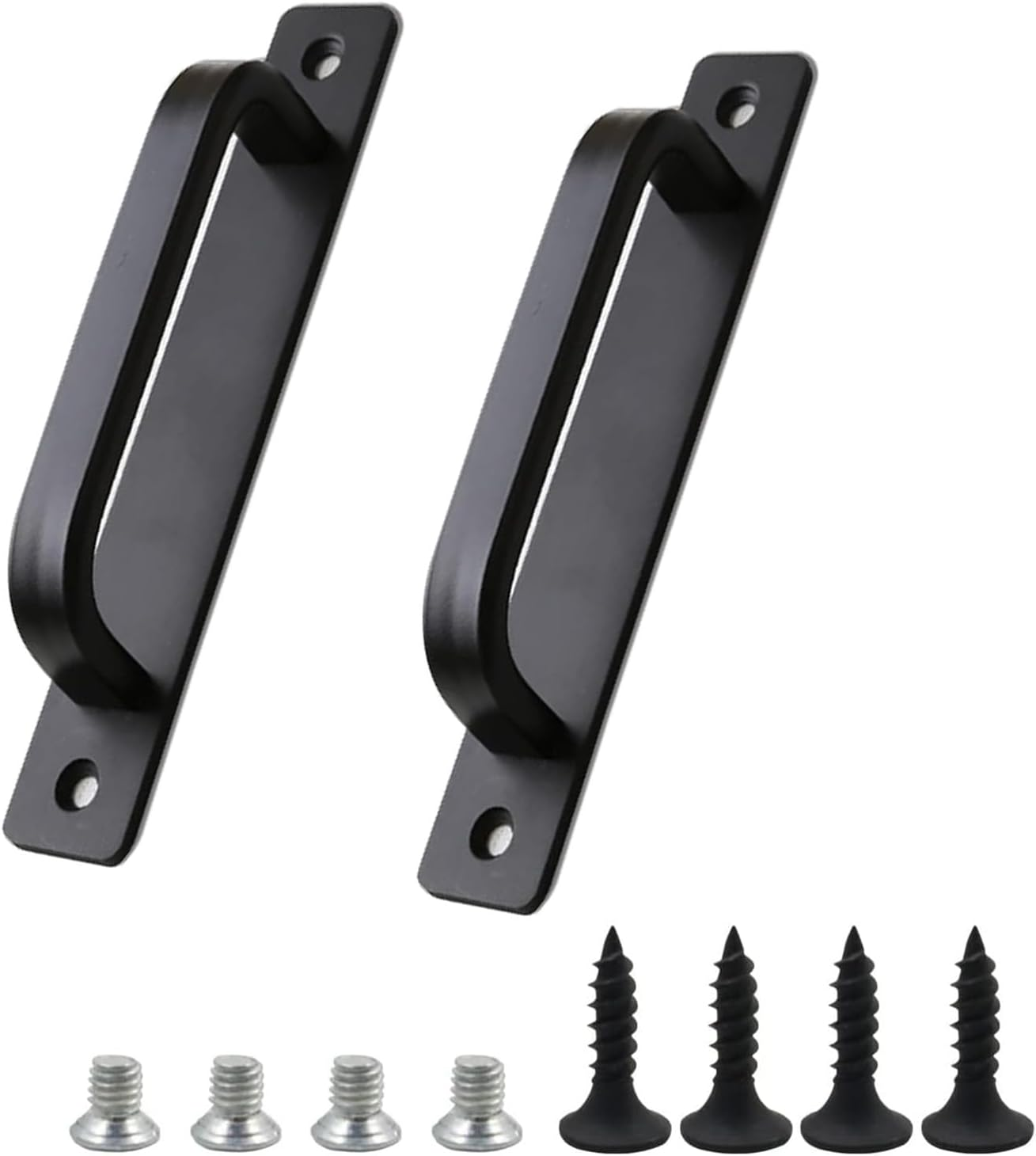 2 Pack Aluminum Alloy Barn Door Handles - 5.79In Cabinet Door Handle with Screws,Indoor/Outdoor Use for Sliding Doors, Cabinets, Wardrobes image number 4