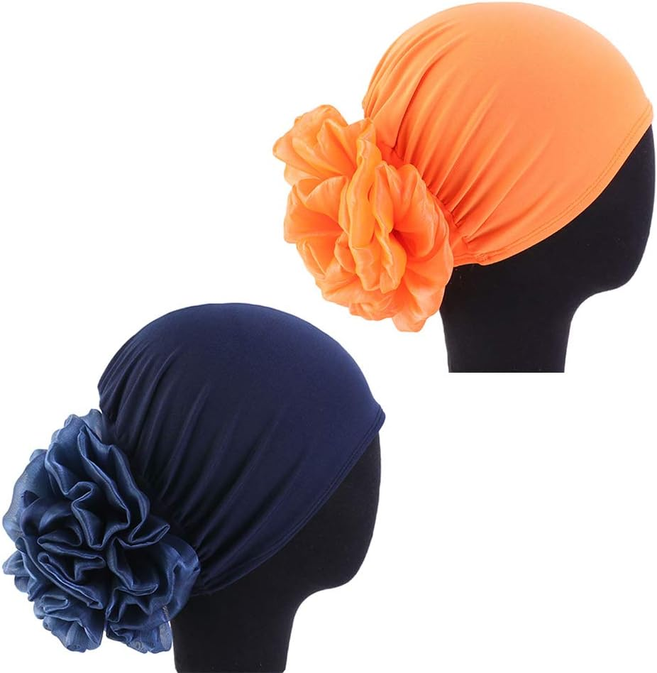 Women Flower Elastic Turban Beanie Head Wrap Chemo Cap Hat