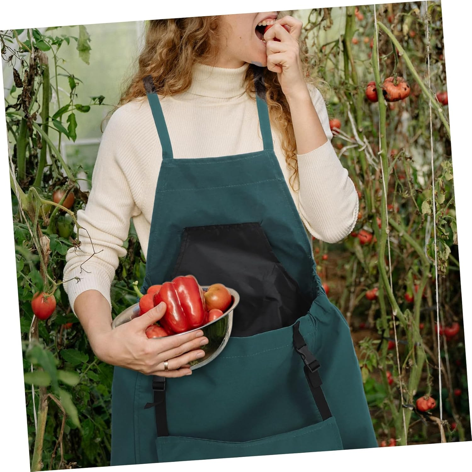 BESPORTBLE Large Pocket Apron for Picking Washable Gardening Apron Adjustable Harvesting for Garden Outdoor Use image number 5