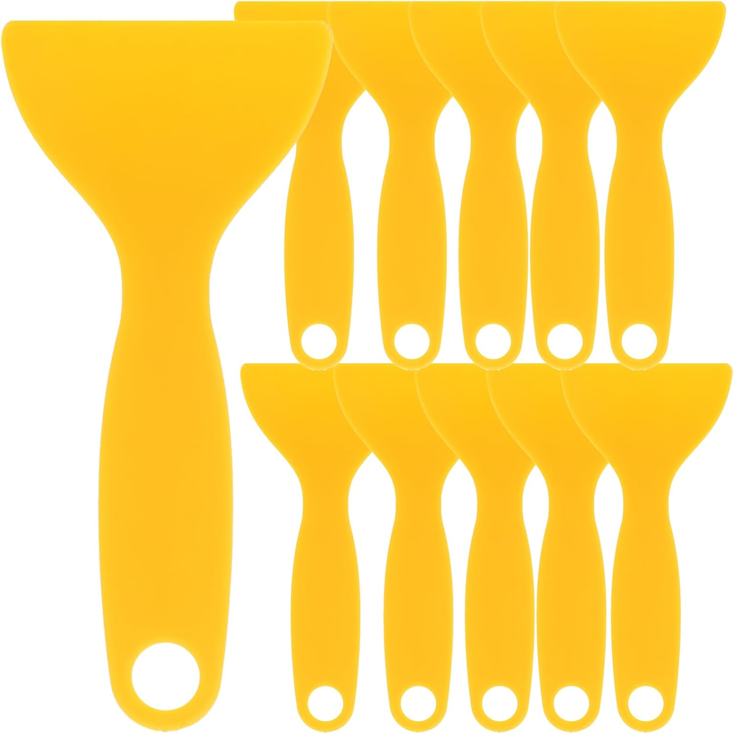 MUCKLILY Plastic Scraper and Putty Knife Set - Multi-Use Resin Scraper Tool for 3D Printing and Paint Work Handy Window Cleaning and Car Decal Removal Kit 25Pcs Yellow image number 4