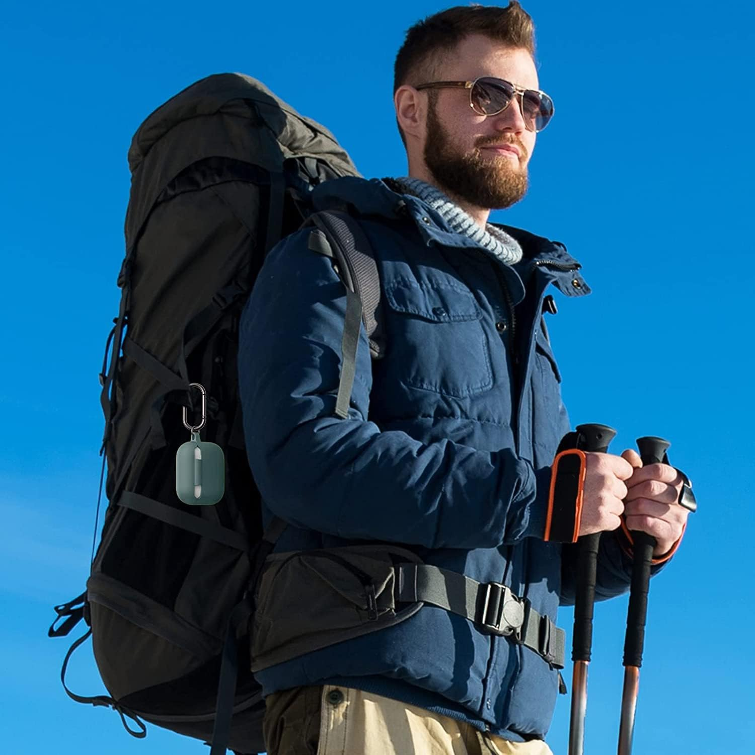 T Tersely Silicone Case Cover Compatible with Airpods Pro 2(2022 2023) - Premium Silicone with Hook, Supports Wireless Charging, Shockproof Protection (Green) image number 3