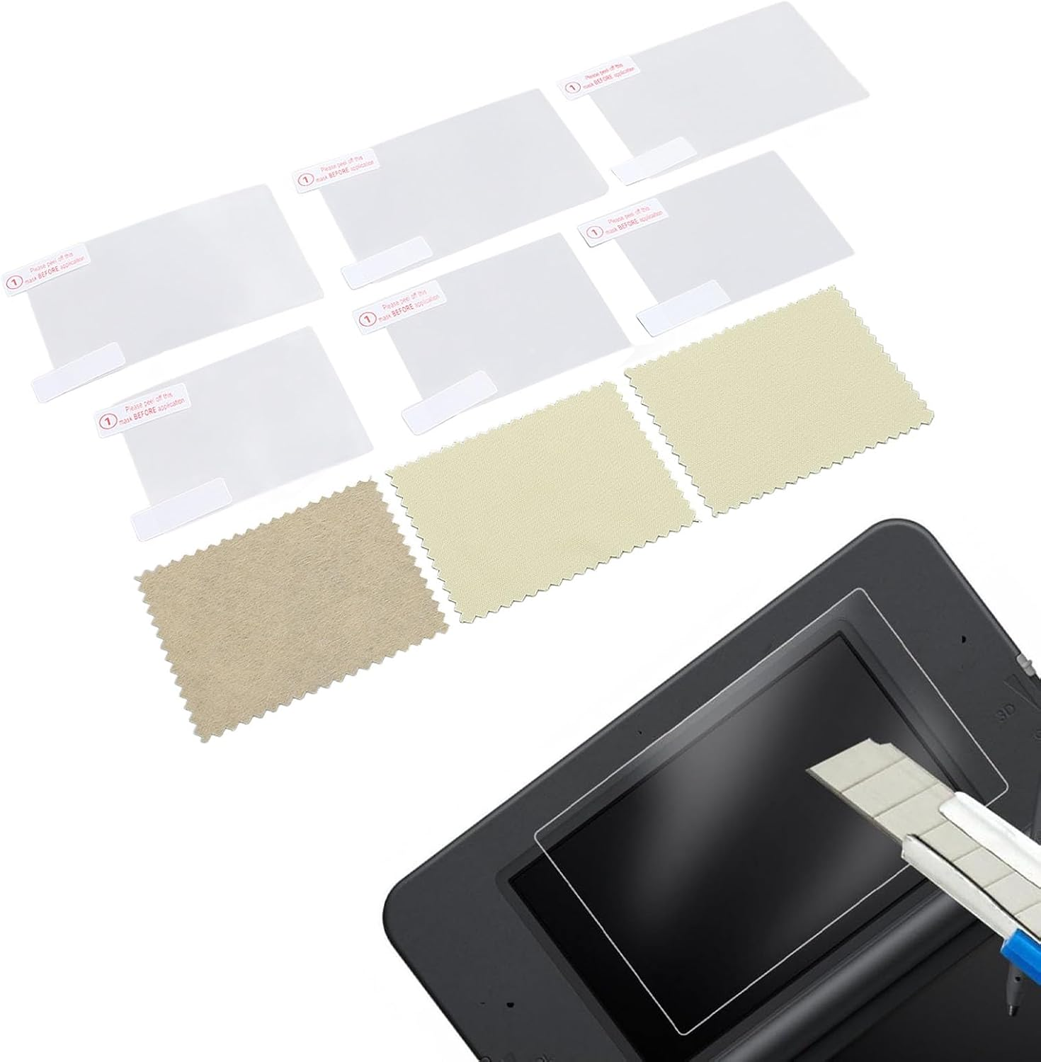 Screen Protector for New 3DS Console Handheld System, 3 Sets, 9H Tempered Glass, Anti-Scratch, Transparent HD Clear, Game Machine Screen Film image number 3