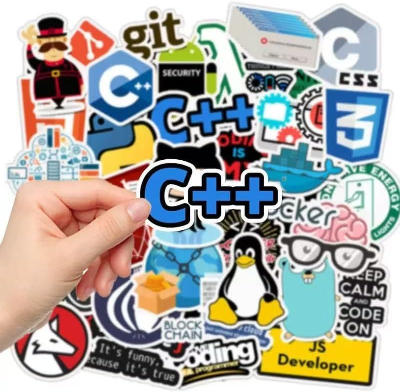 50 Sheets of Programmer Software Programming Language Stickers Computer Suitcase Trolley Box Water Cup Graffiti Stickers - 50 Neon Pattern image number 5