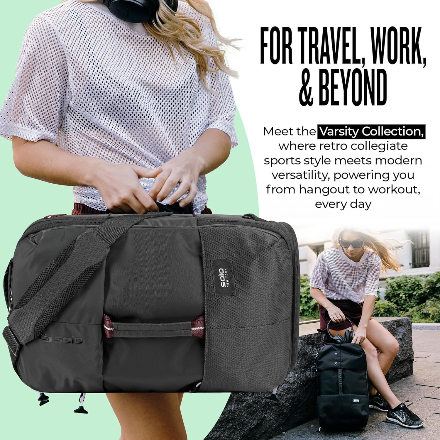 SOLO All-Star Hybrid Backpack, Black, Black (Black) - VAR600-4 image number 1