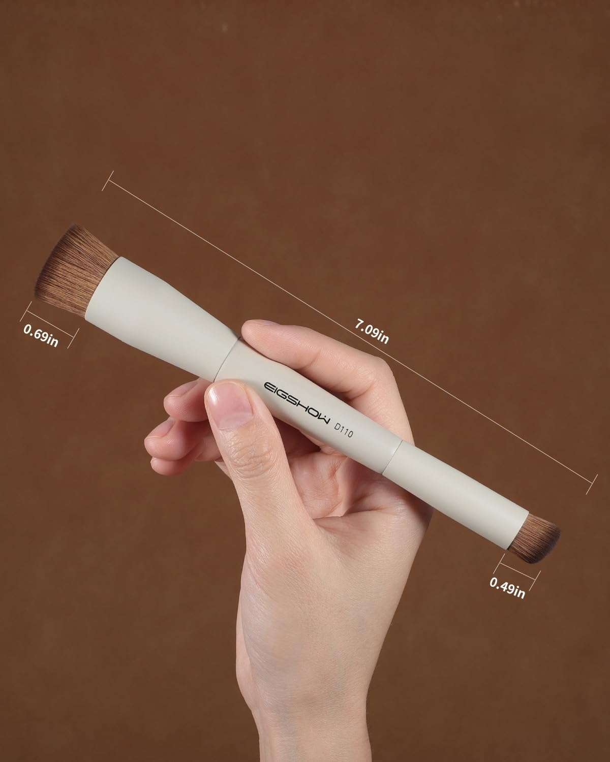 EIGSHOW Foundation Brush, Undereye Concealer Brush Oblique Concealer Brush Kabuki Brush, Flat Foundation Makeup Brush, Cream Application (D110) image number 5