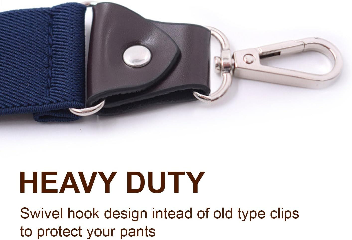 Suspenders for Men,Adjustable Suspenders with 3 Hooks,Elastic Straps Design,Y-Back Costume Suspender Heavy Duty for Work by H HOME-MART - Coffee image number 5