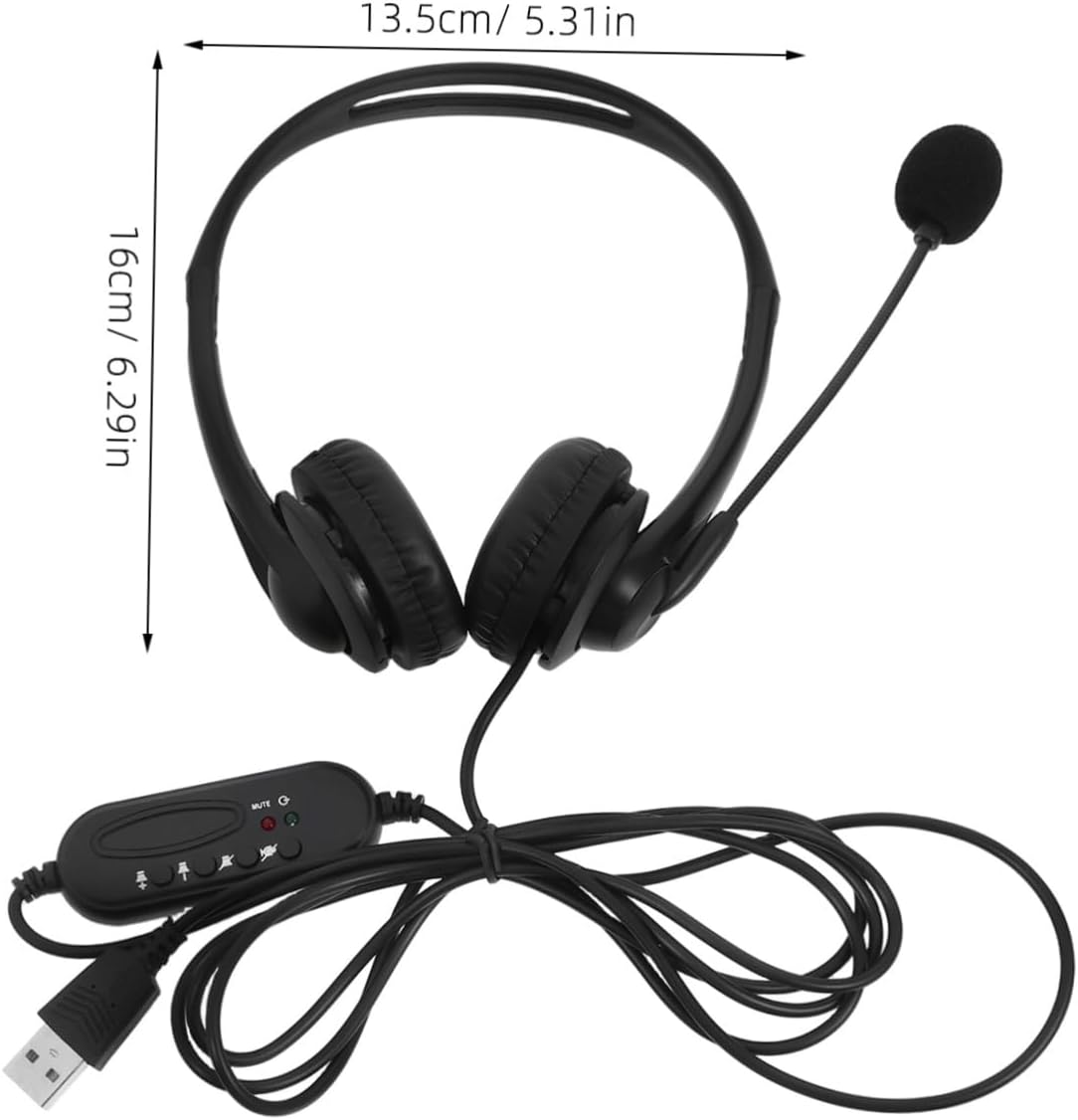 YOSADIER Noise Cancelling Wired Headset with Microphone for Office Use USB over Ear Headphones with Clear Call Technology Comfortable Earmuffs for Long Wear image number 3