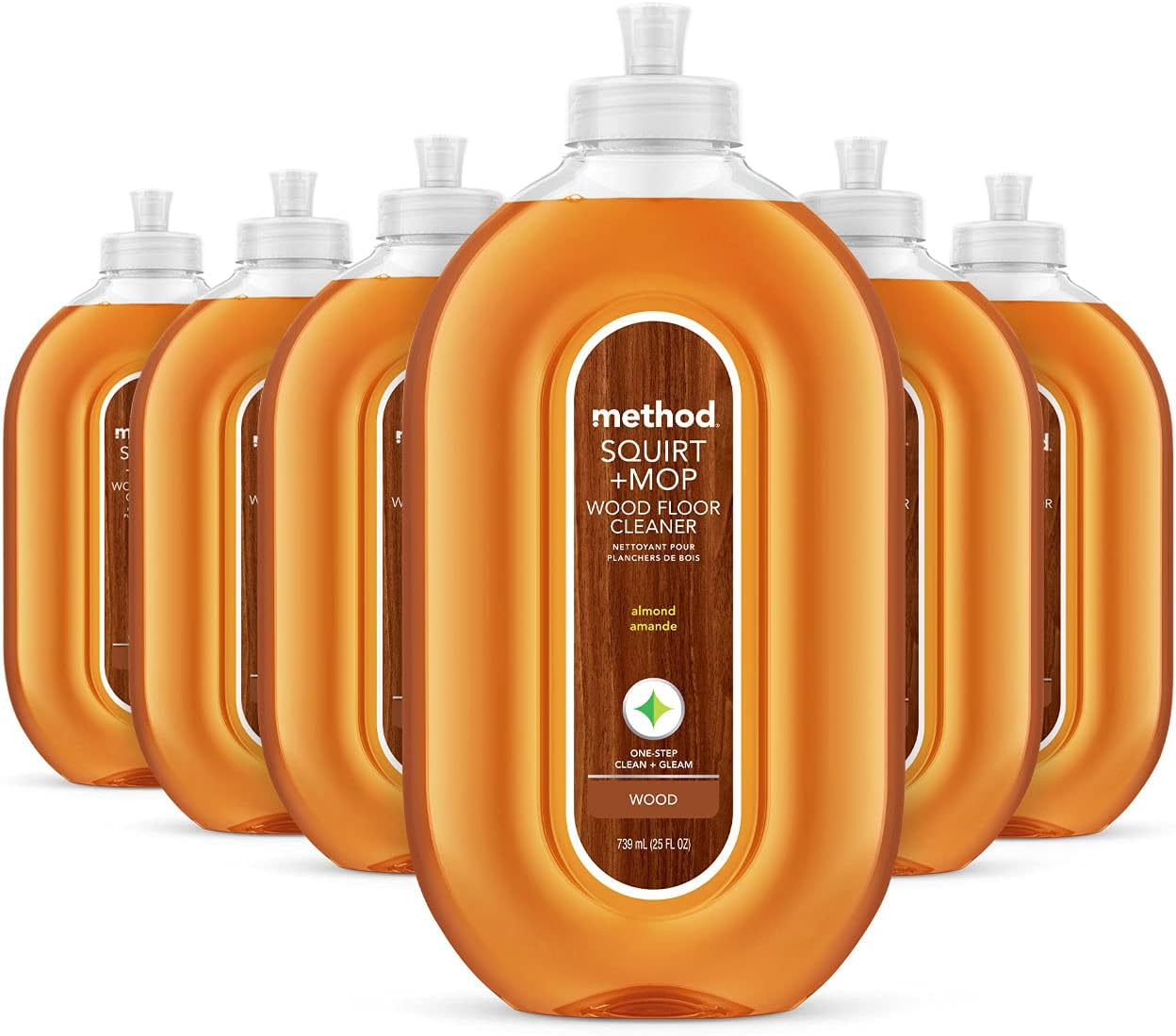 Method Hardwood Floor Cleaner, Easy Squirt + Mop Design Covers Floor in Fewer Sweeps, Use as Laminate or Sealed Wood Floor Cleaner, Almond Scent, 739 Ml Bottles, 6 Pack, Packaging May Vary image number 4