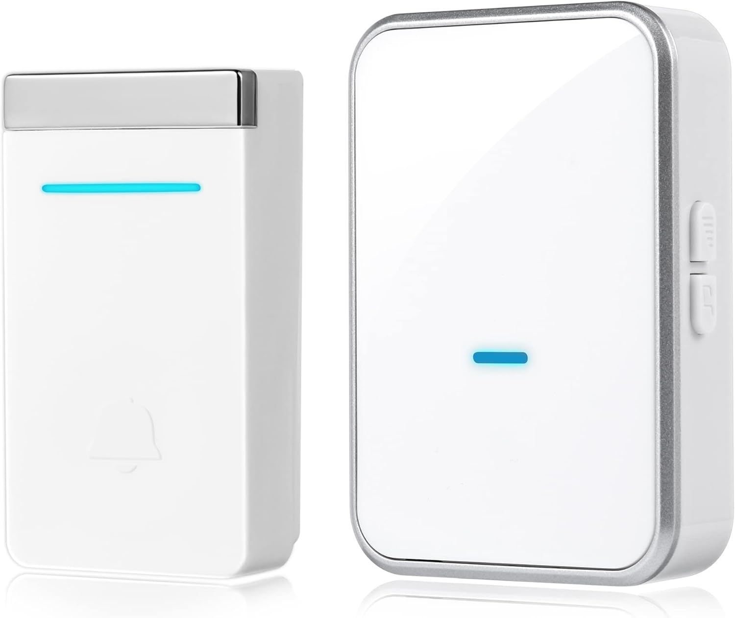 Yellow-Price No Battery Required Ring Doorbell Australia, Waterproof Self-Powered Wireless Doorbell Door Chime Kit with 45 Chimes, 4 Volume Levels, Long Range 300M (1 Button + 1 Receiver)