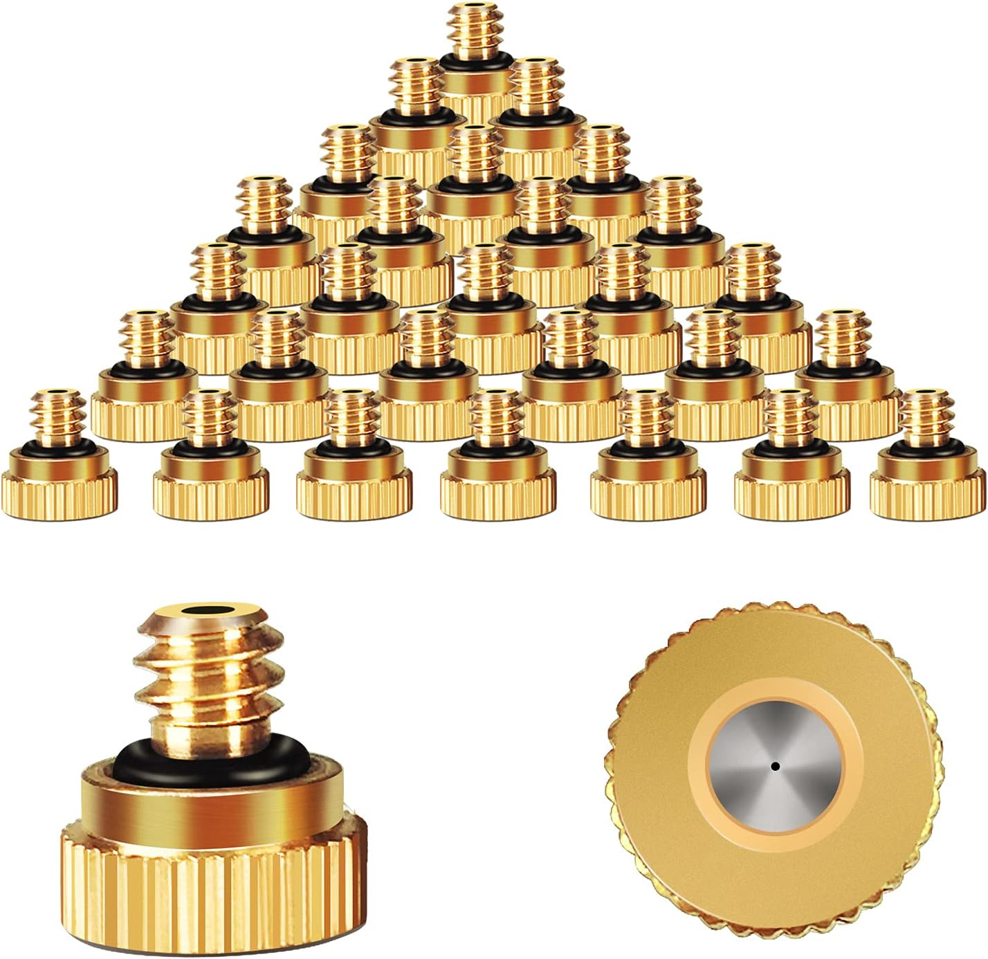 Misting Nozzles for Outdoor Cooling System Outdoor Cooling Nozzle, UNC 10/24 Brass Misting Nozzles 0.012" Orifice (0.3Mm), 30 Pcs image number 3