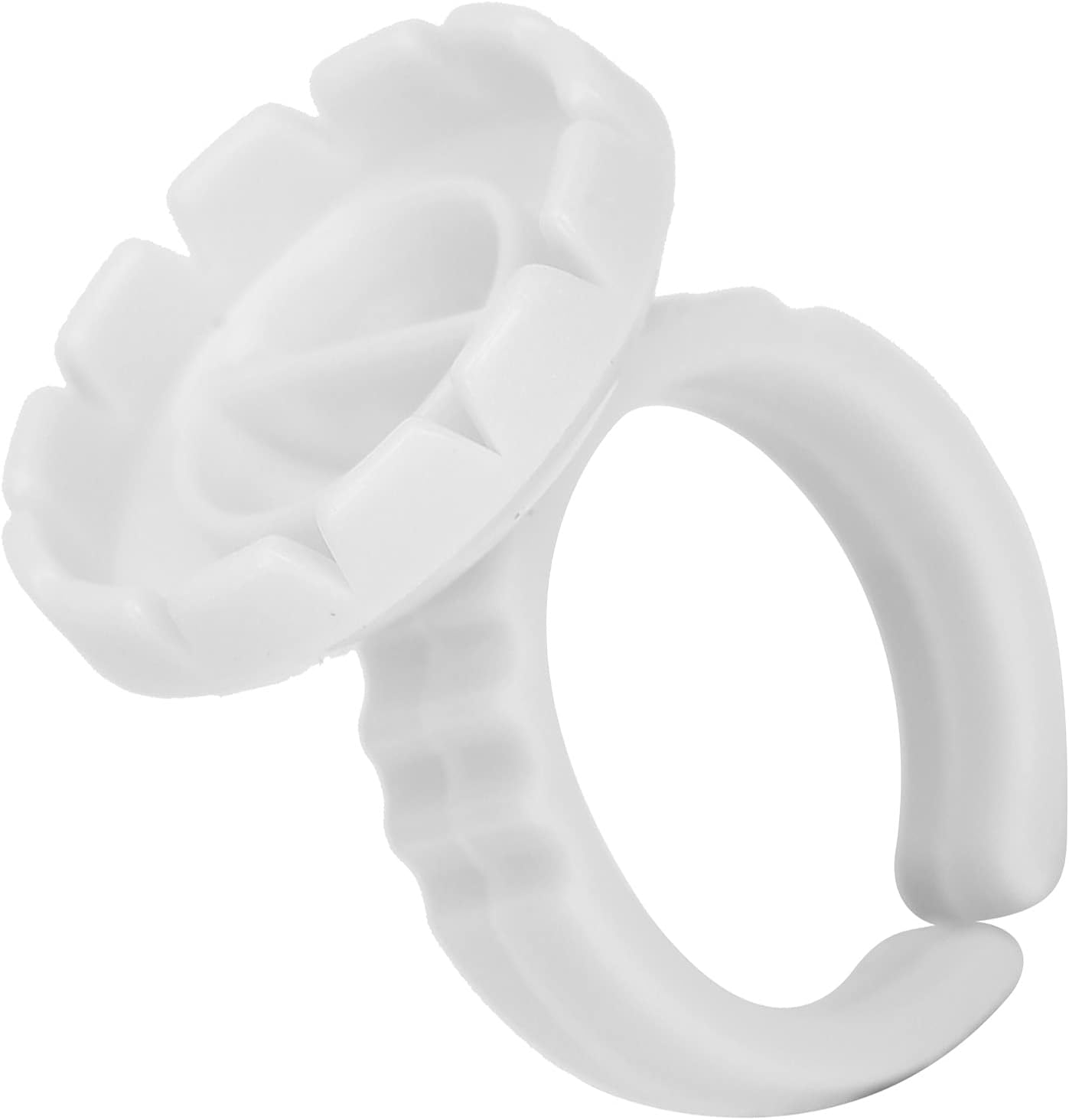 Pack of 100 Adhesive Rings for Eyelash Extensions, Disposable Eyelash Glue Ring, Cup, Glue Cup, Eyelash Extension, Glue Holder for Eyelash Extension (100 White Pack) image number 2