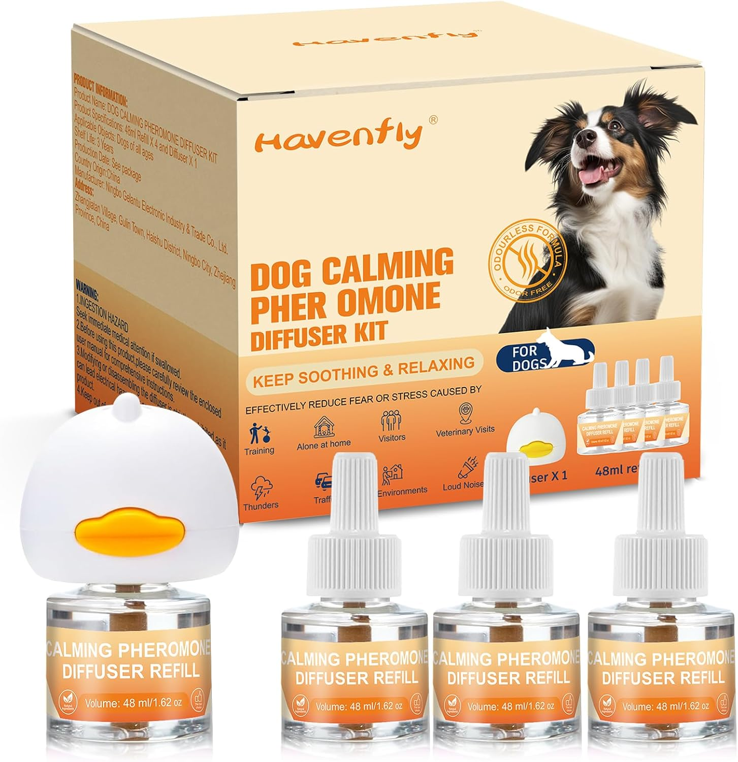 Dog Calming Pheromone Diffuser, Pet Calming Diffuser for Dog Anxiety Relief 4 Refills,Anxiety Relief Reduce Aggression Fighting Barking Stress Calm Relaxing (4) image number 3