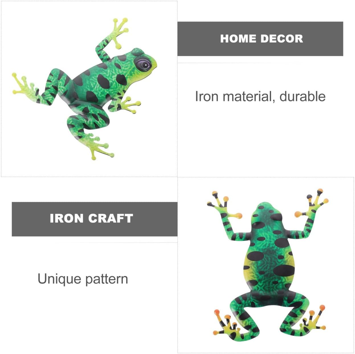 LIFKOME Creative Household Decor Vivid Iron Frogs Decor 2Pcs Iron Wall Hanging Sculptures Artistic Home Craft for Interior Wall Decoration image number 3