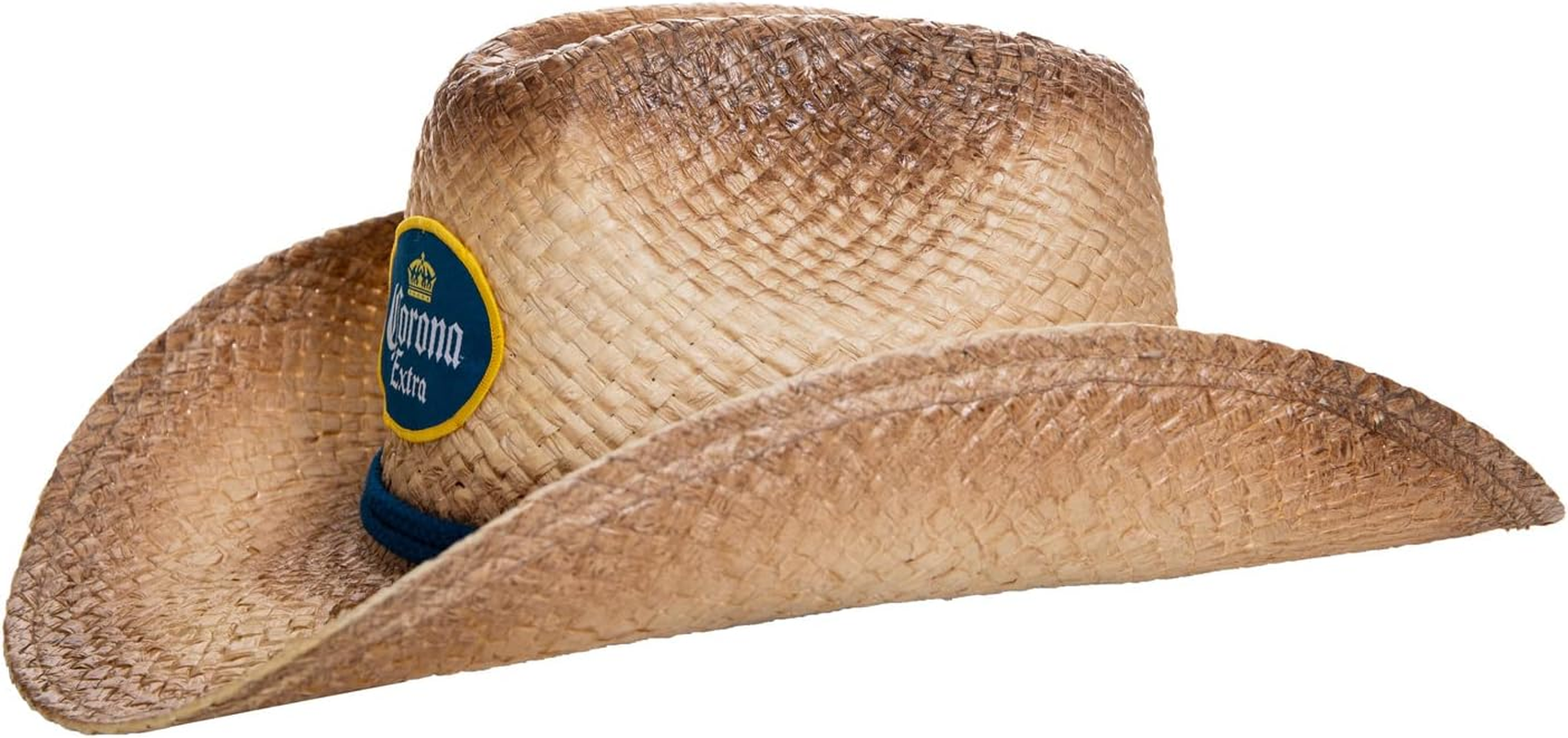 Men'S Corona Extra Straw Beach Cowboy Hat with Curved Brim Tan image number 3