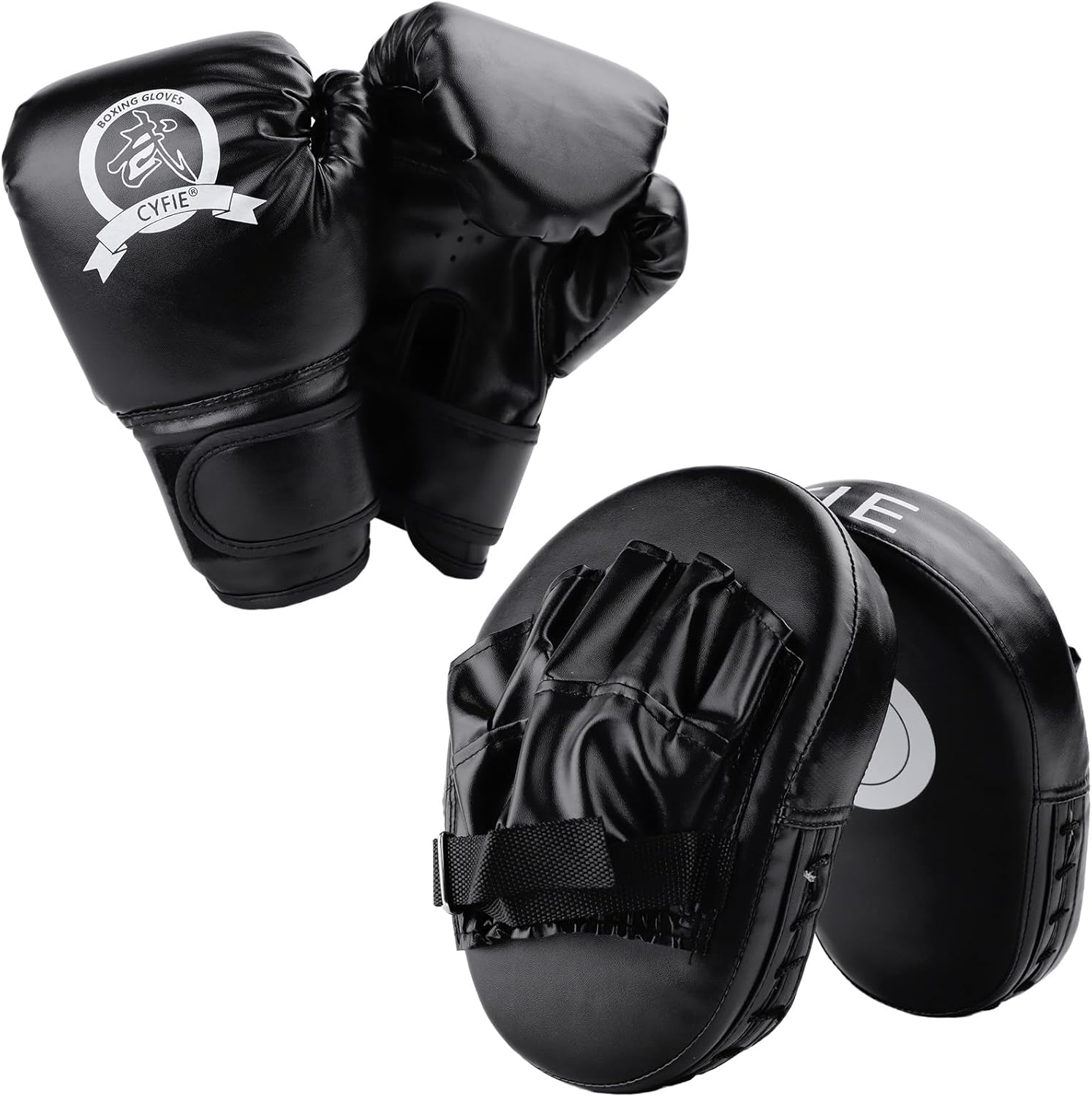 2-In-1 Boxing Equipment, Kids Boxing Gloves and Punching Mitts Set Karate Mitts Pad for Beginners Child Boxing Gloves for Muay Thai, Taekwondo, MMA Training
