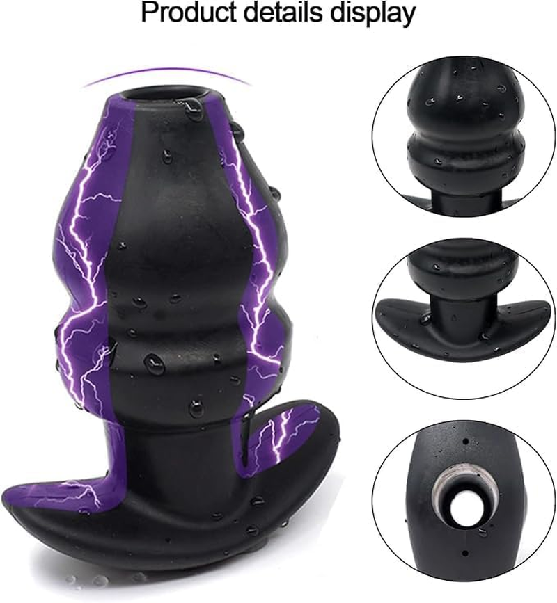 Electric Shock Soft Silicone Plug Butt Plug, E-Stim Anus Mas-Sager, Multi-Frequency Electric Stim-Ulation Anal Plug Dilator, Electric Shock Butt Plug Vibrators SM Sex Toy for Men