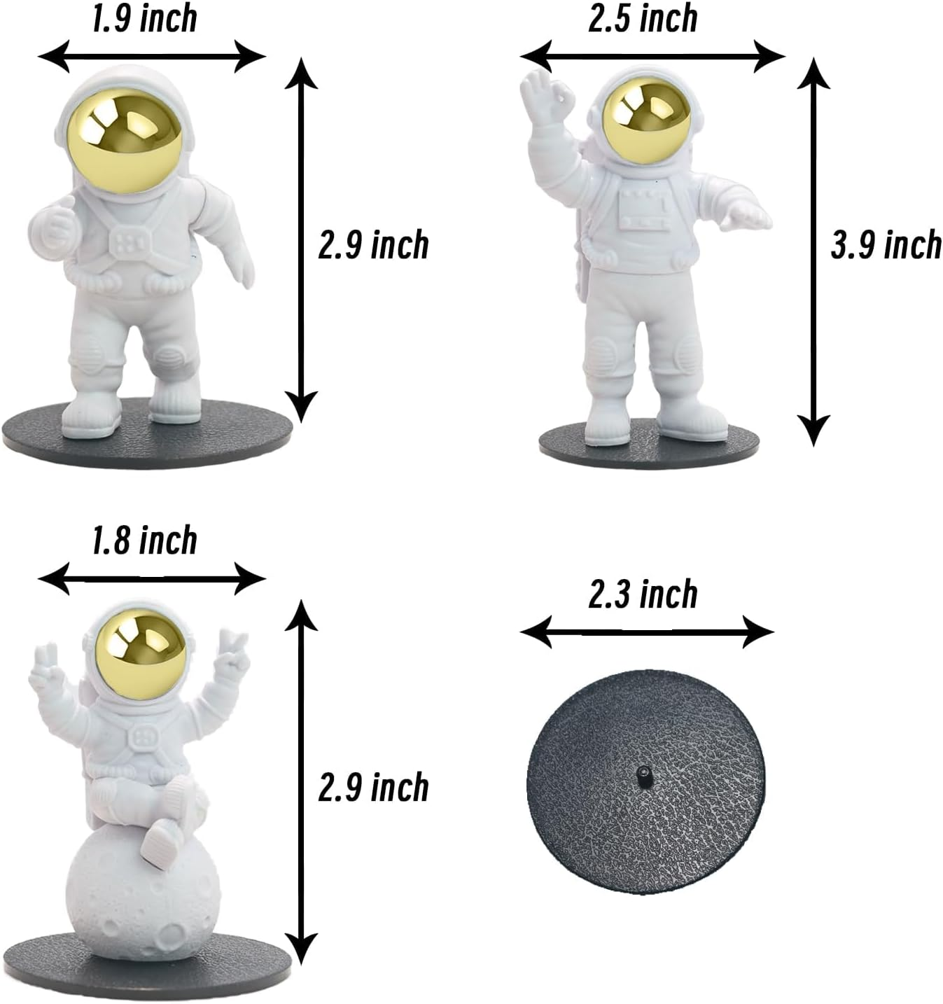 XIANGYUAN Frog Panda Astronaut Car Accessories Fun Dashboard Decoration,Car Interior Accessories,With Base,Suitable for Desktop,Room,Dashboard (Astronaut Gold) image number 5