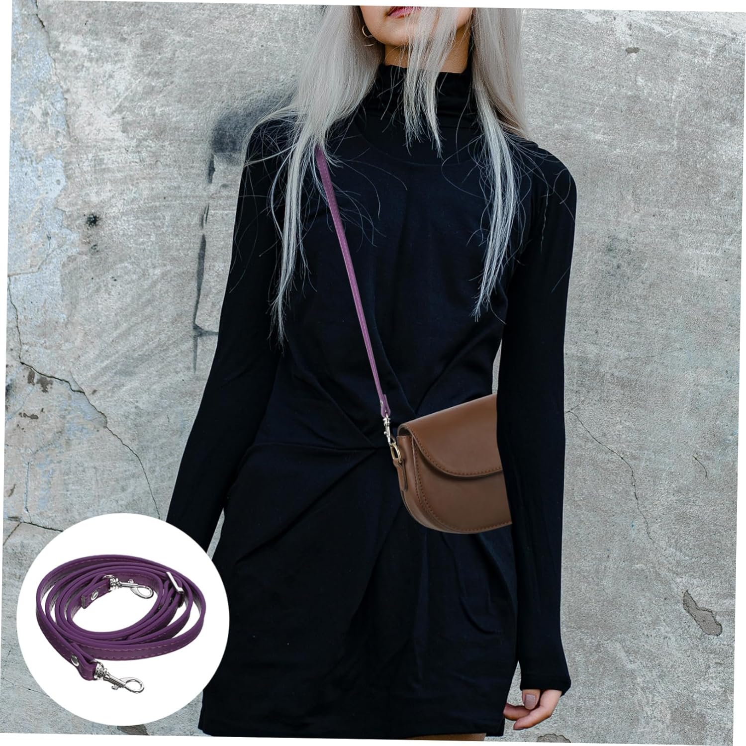 OHPHCALL 3Pcs Adjustable Bag Strap Handbag Belt Shoulder Bag Handle Leather Replacement Tote Accessories Pu Synthetic Leather DIY Crossbody Pouch Belt image number 4