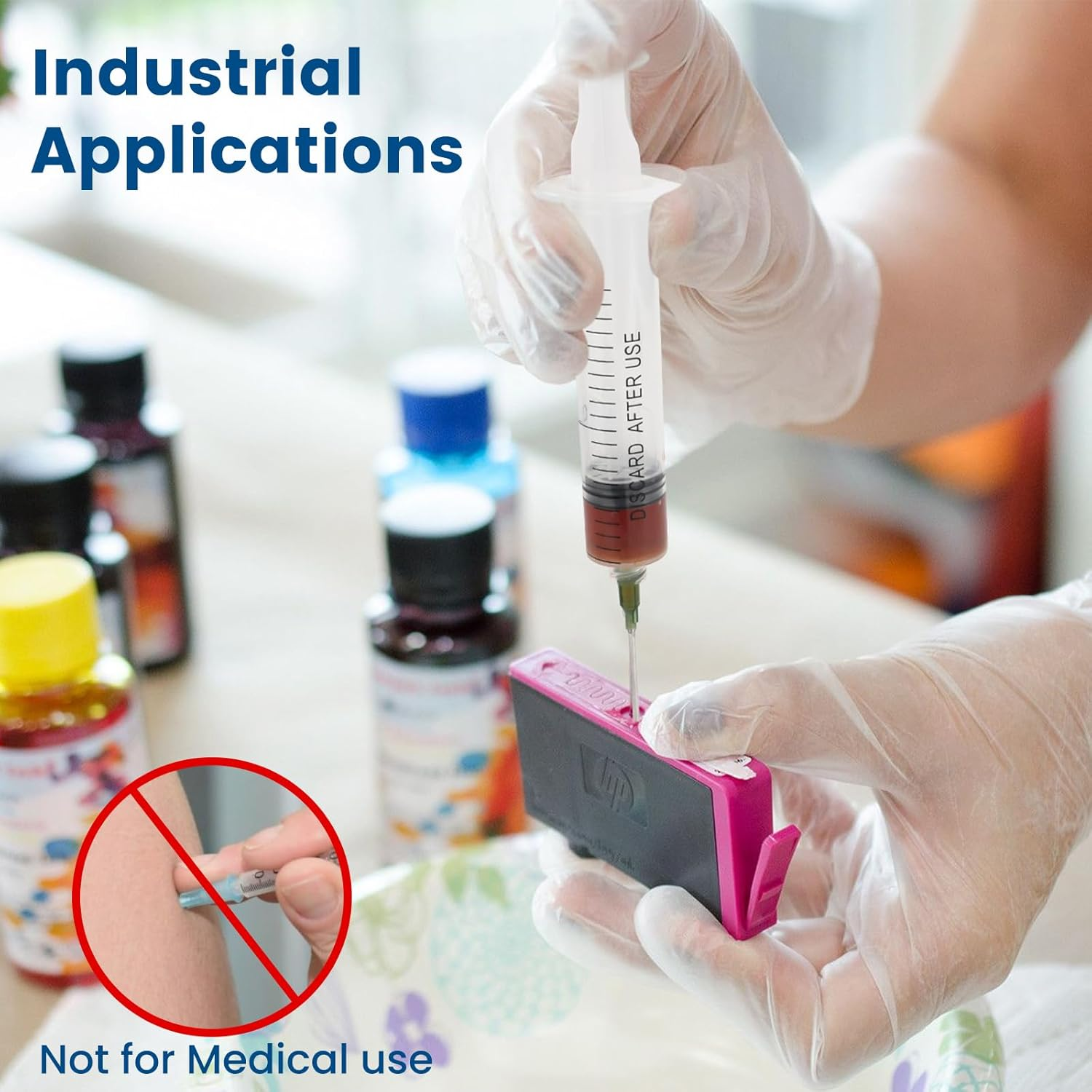 20Ml Sterilization Packing Syringe with 14Ga 1.5 Inch Blunt Tip Dispensing Needles and Storage Caps and Needle Caps for Engineered Fluid，Glue Applicator and Refilling (Pack of 5) image number 4