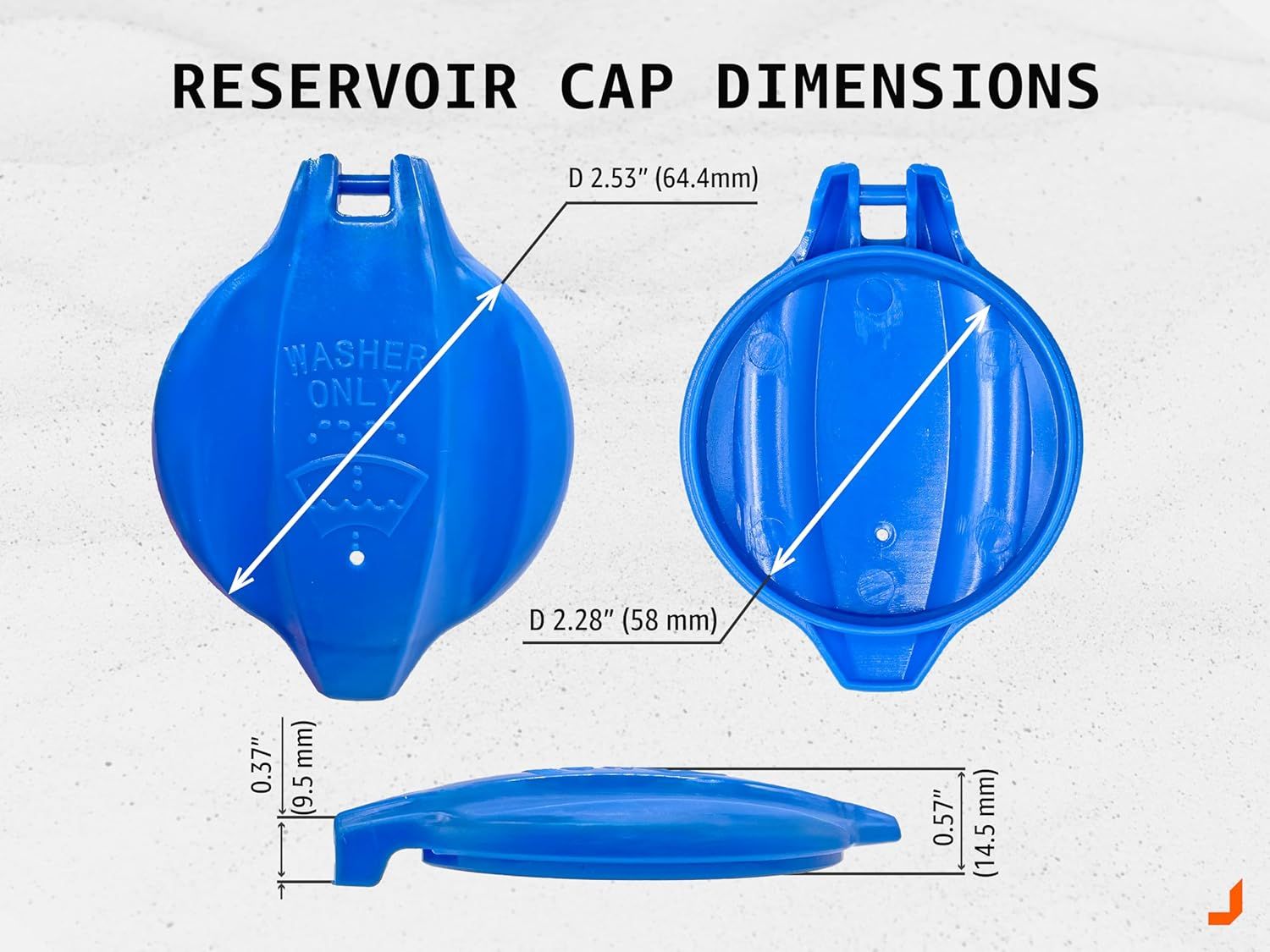 Windshield Washer Fluid Reservoir Cap Compatible with Hyundai Elantra, Sonata, Tucson, Santa Fe, Kia Optima, Forte, Kadenza, Cerato Vehicles, DIA 2.28" (58Mm) by Click&Fit Accessories 98623A6000 image number 5