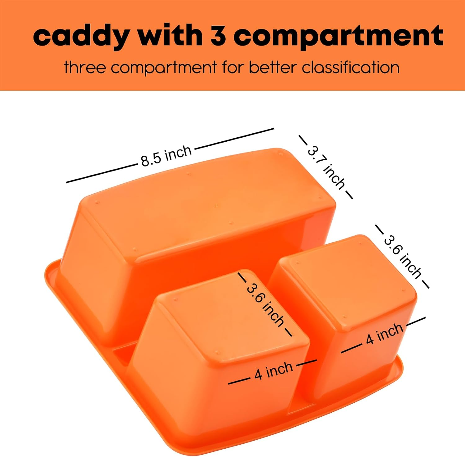 Plastic Classroom Storage Caddy Organizer with Handle, 6-Pack 3 Compartments, Teacher Supply Caddy for Classroom Organization, Table, Desk, Office, Craft Art Caddy for Kids - Assorted Colors image number 5