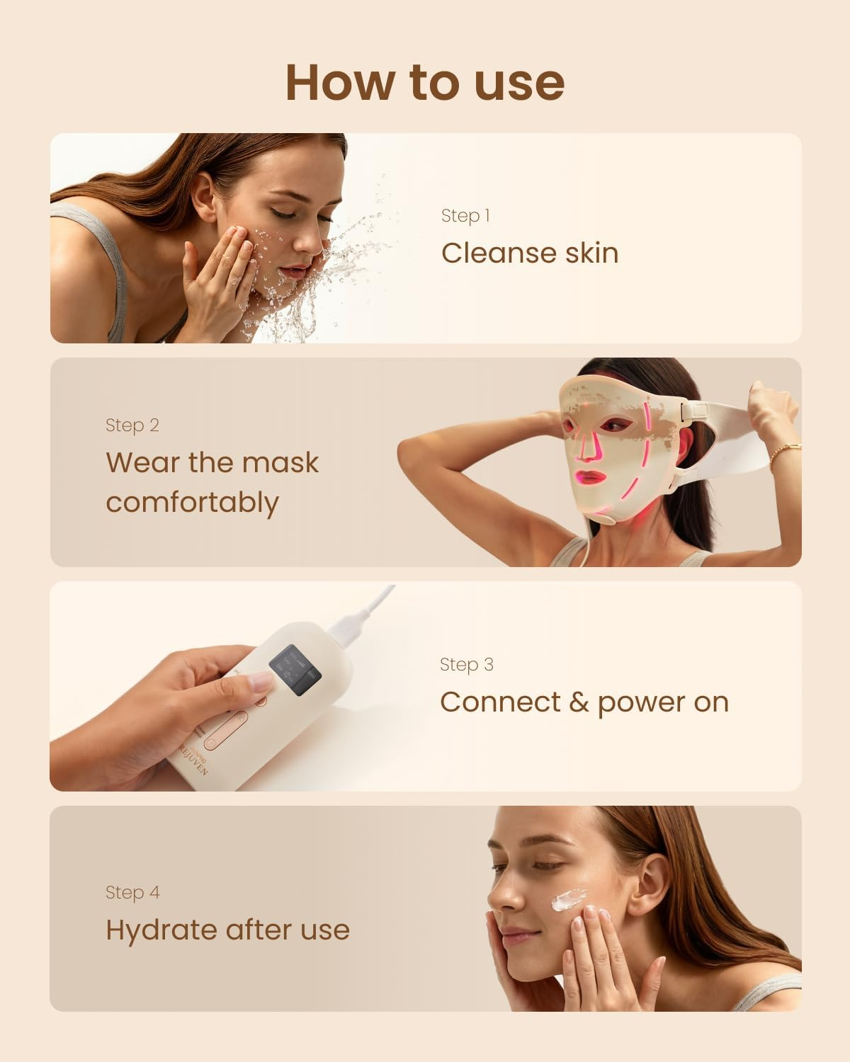 RENPHO Red Light Soft Mask, 630Nm/415Nm/850Nm Light Mask with 3 Wavelength Combinations, Lamp for Anytime image number 1