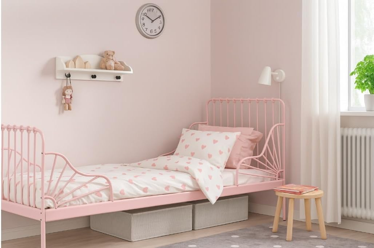 Duvet Cover & Pillow Cases: Heart Pattern Pink X White; Single Size: 59.1 X 78.7 X 23.6 Inches (150 X 200 Cm), 19.7 X 23.6 Inches (50 X 60 Cm); Gentle Cotton Material; Girly Bedding Set; Machine image number 5