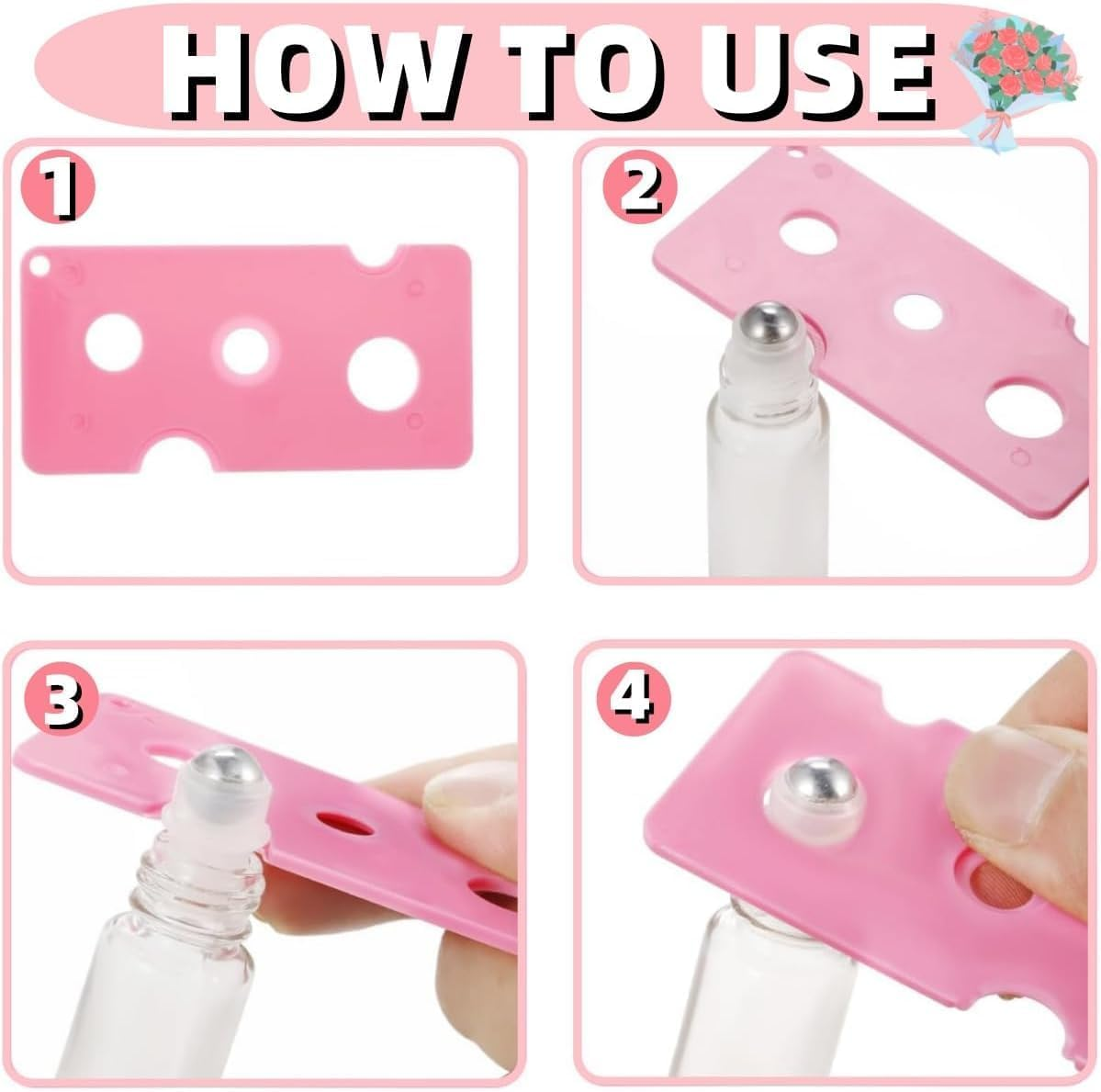 Kastetards 12PCS Clear Glass Roller Bottles with Stainless Steel Roller Balls,10Ml Empty Refillable Roll-On Bottles with Lids,Essential Oils, Perfume Bottles (With 1 Bottle Opener and 2 Droppers) image number 4