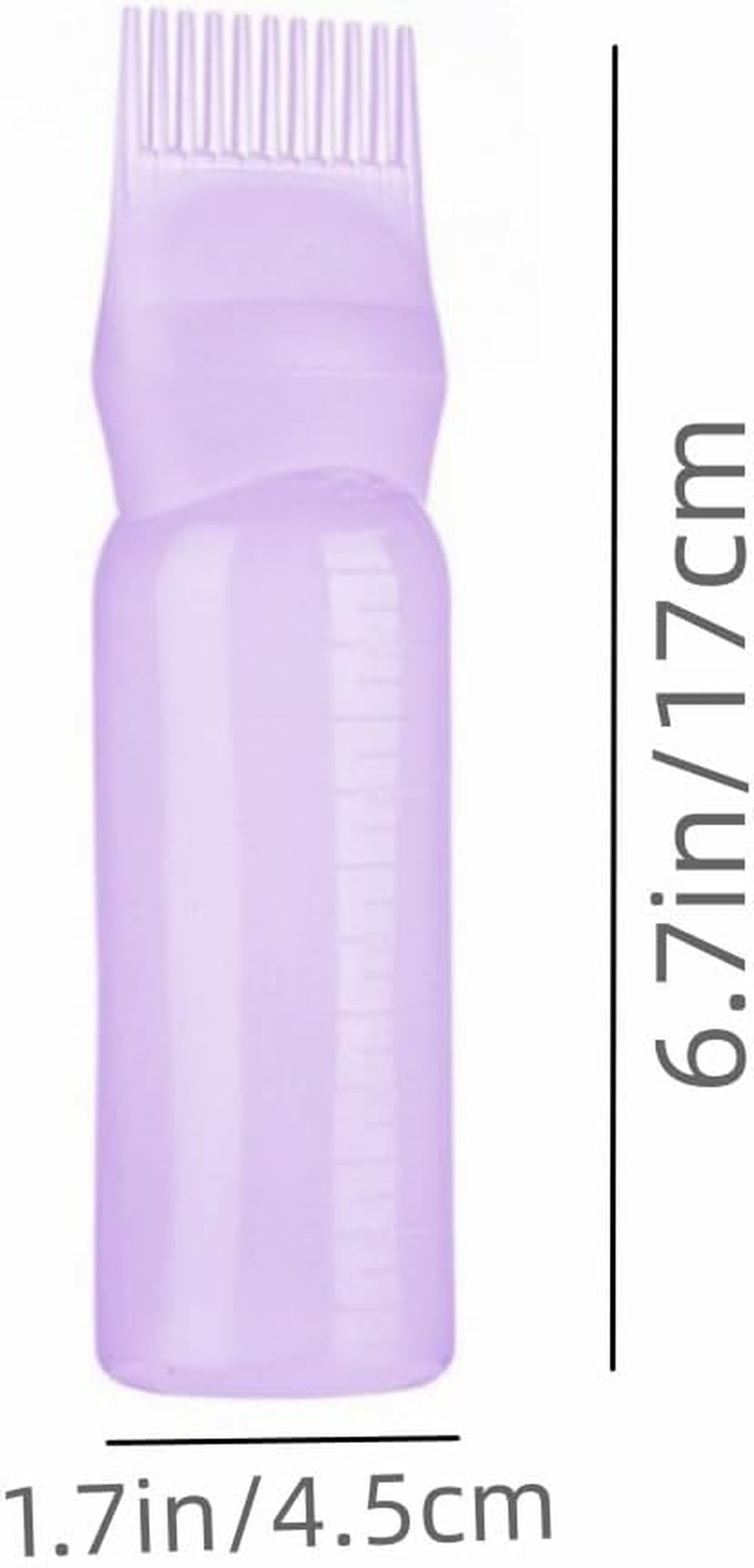3Pcs 6Oz Large Capacity Root Comb Applicator Bottle, Hair Dye Brushroot Comb Squeeze Applicator Bottles with Graduated Scale for Salon Hair Coloring Dyeing Scale for Home Diy Use image number 1