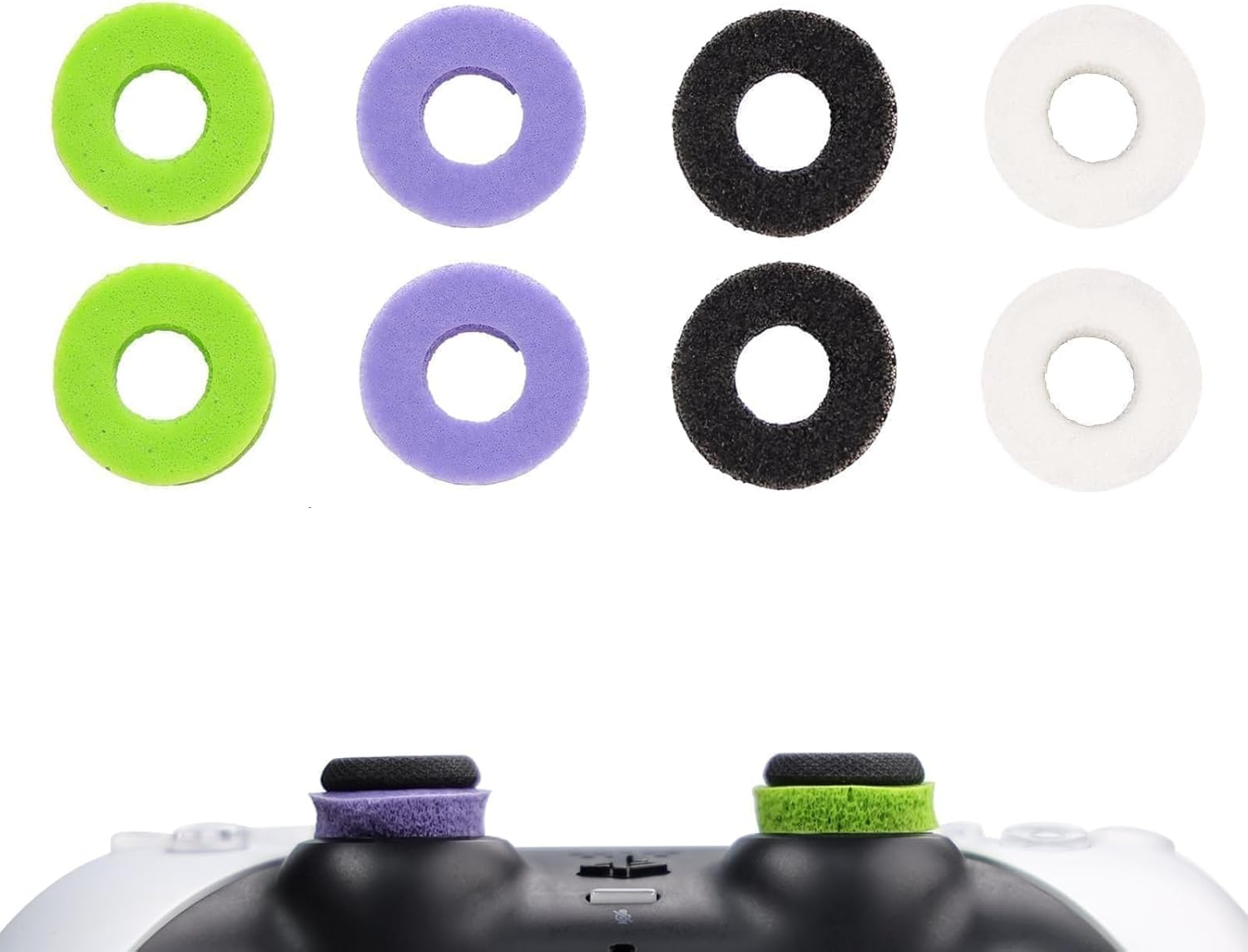 MOLOPPO 8PCS Precision Rings for Xbox，Precision Rings for Ps5，Gaming Accessories for Ps4,For PS5, for PS Portal, for Xbox One, for Playstation 5 Accessories(Black/White/Purple/Green)