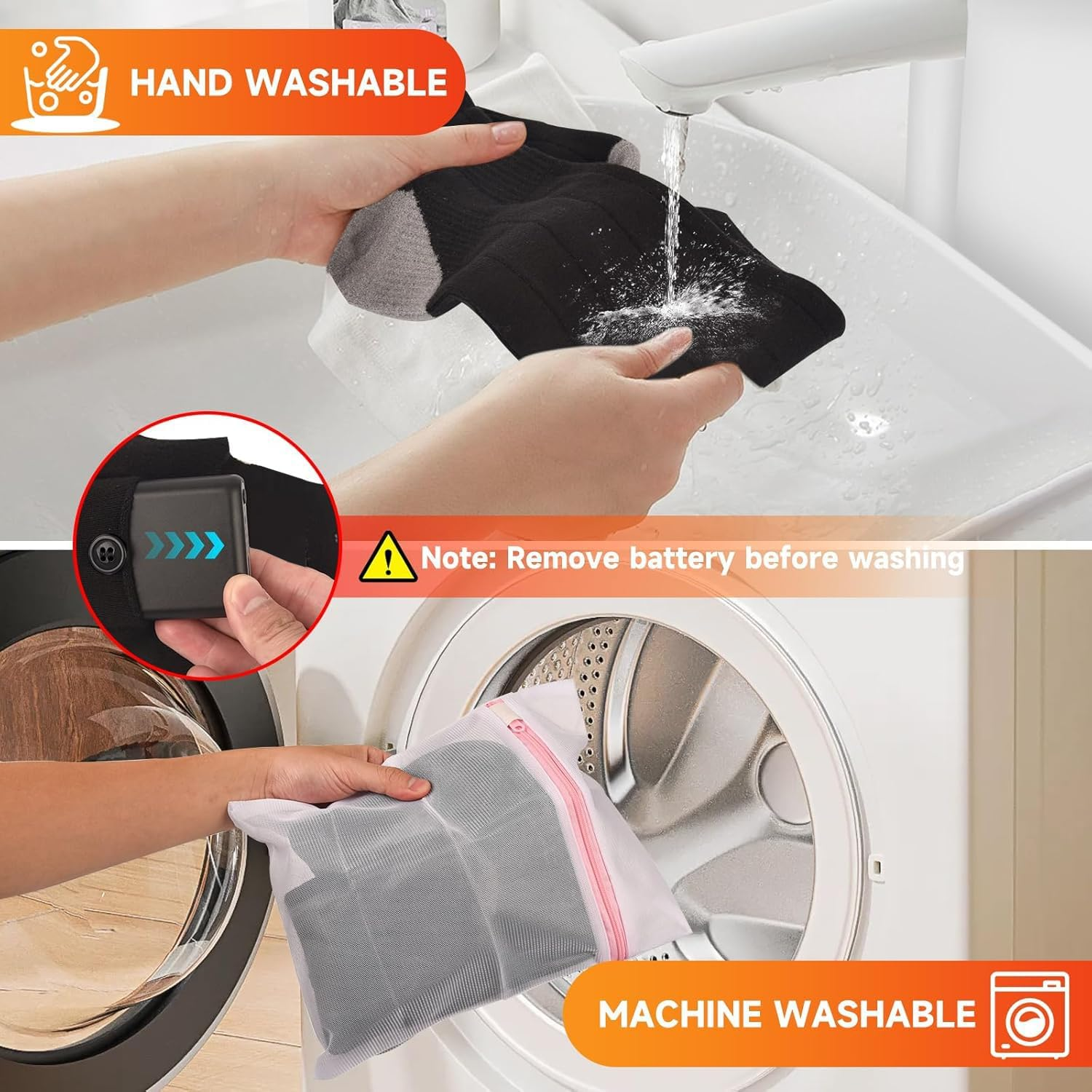 Heated Sock for Men Women, Rechargeable 6000Mah*2 Battery Electric Socks with APP Control, Laundry Bag,Washable Thermal Socks for Winter Outdoor Skiing Fishing Camping Hiking Hunting Cycling image number 6